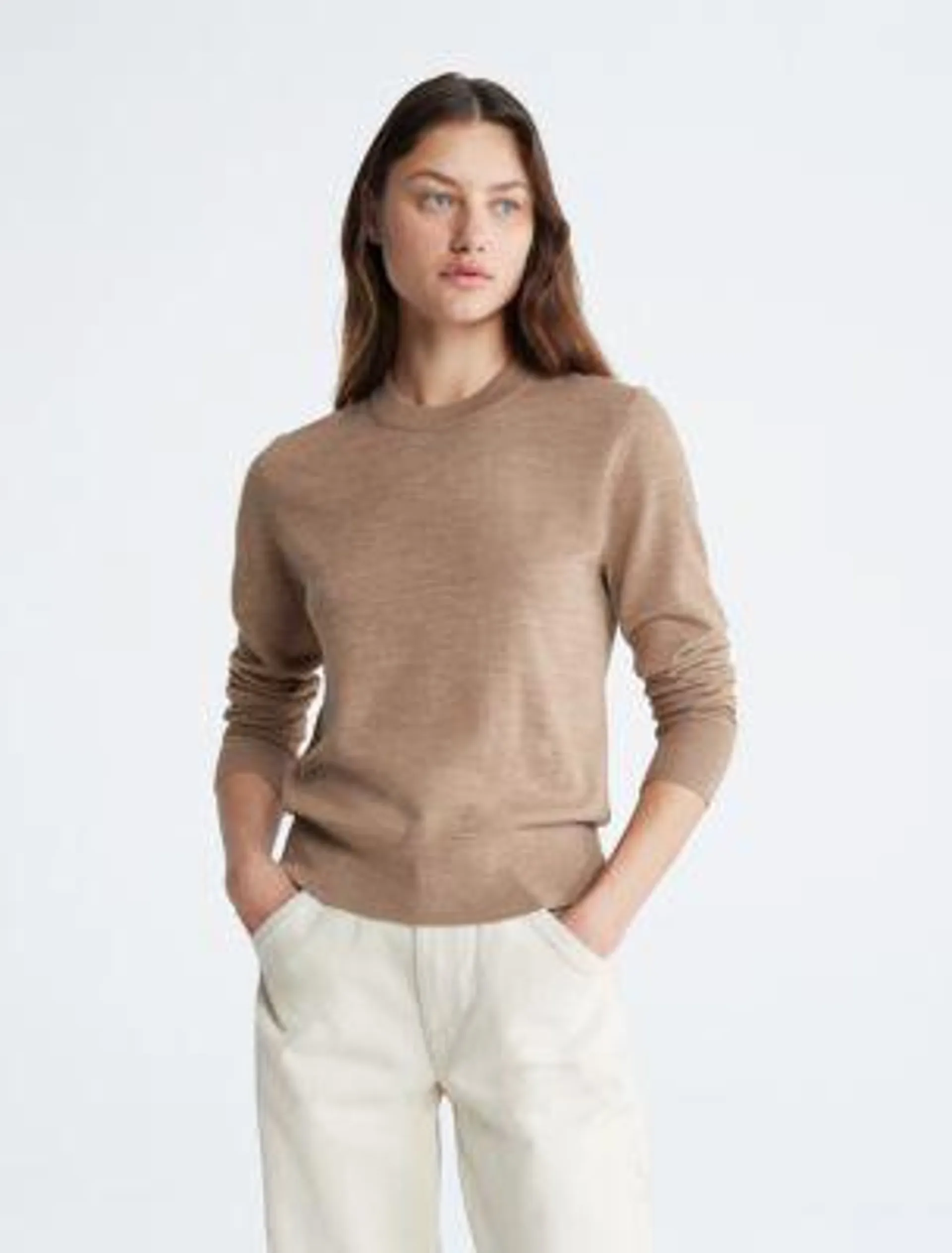 Extra Fine Merino Blend Crewneck Sweater