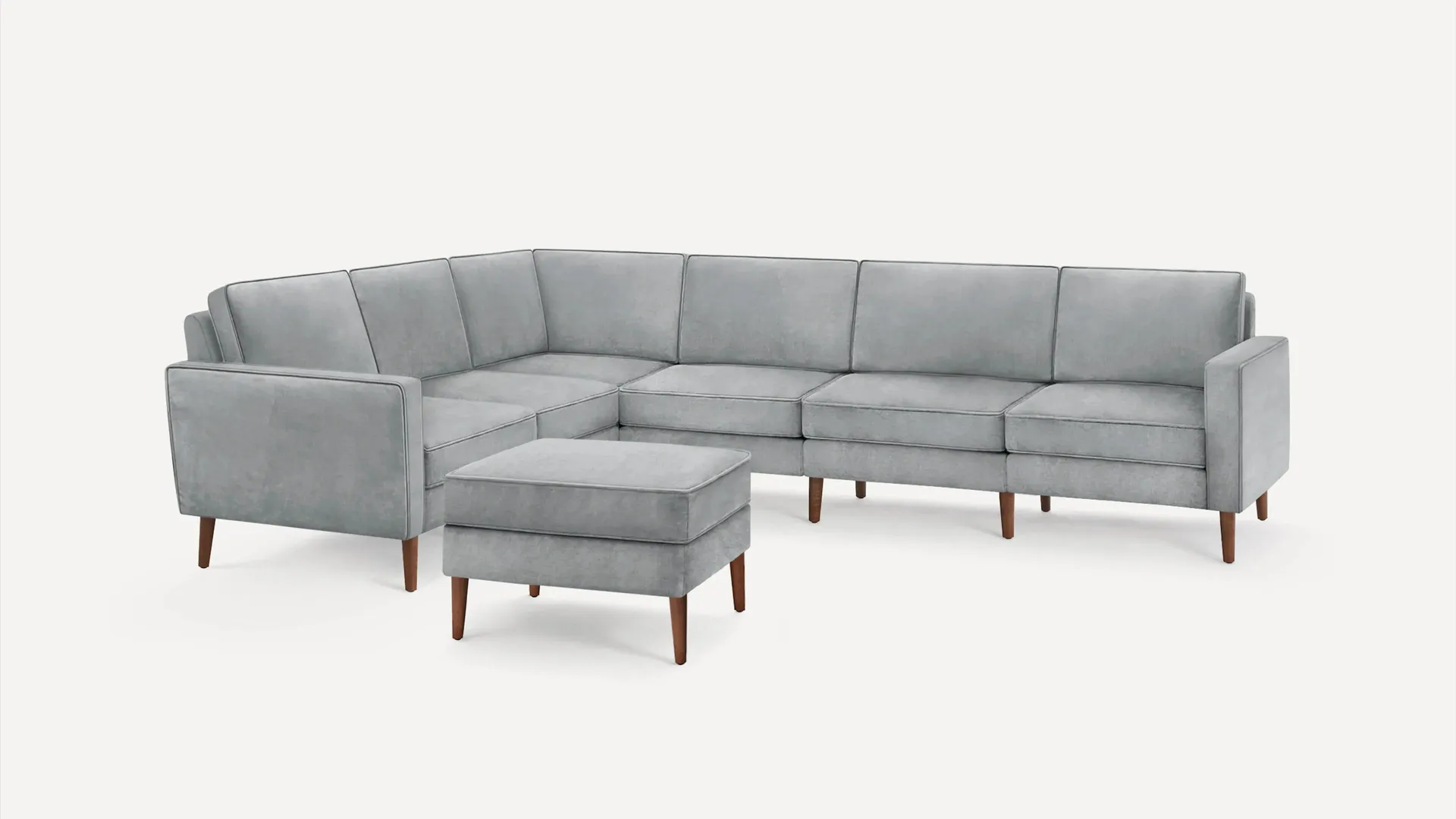 Nomad Velvet 6-Seat Corner Sectional with Ottoman