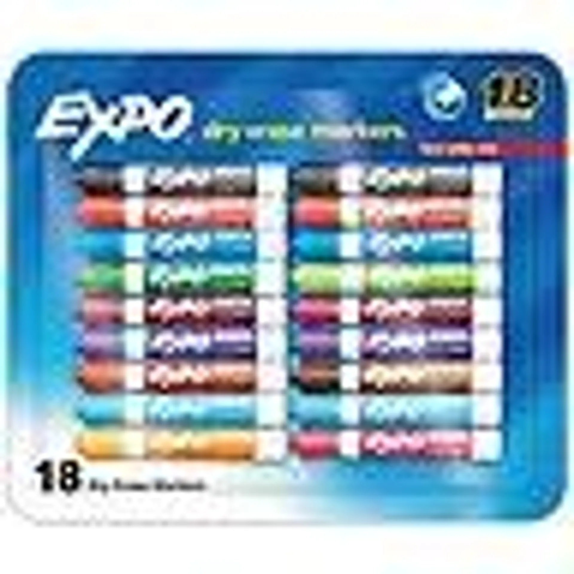 Expo Dry Erase Markers, Assorted Colors, Pack of 18