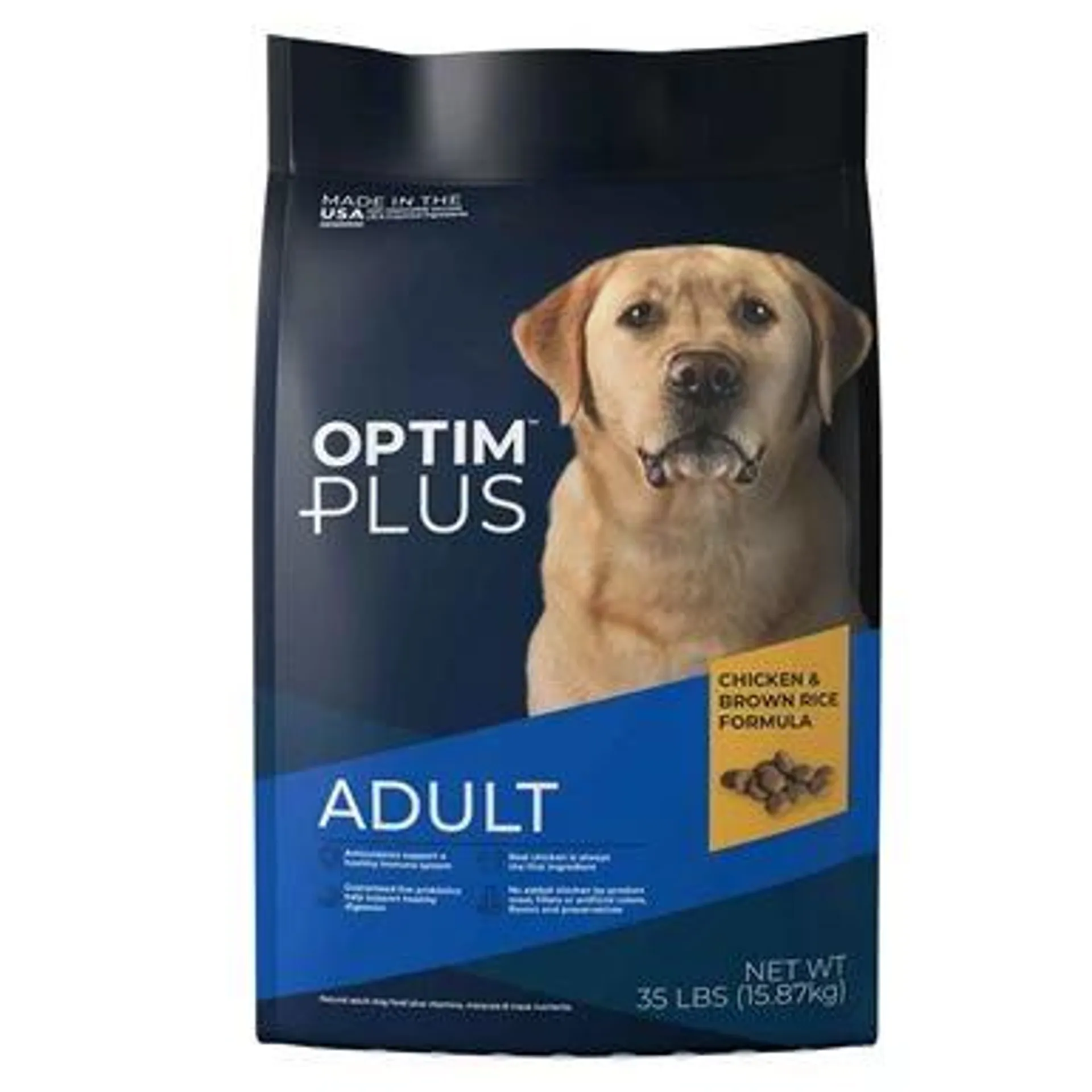 OptimPlus Adult Chicken & Brown Rice Formula Dry Dog Food, 35 Pounds