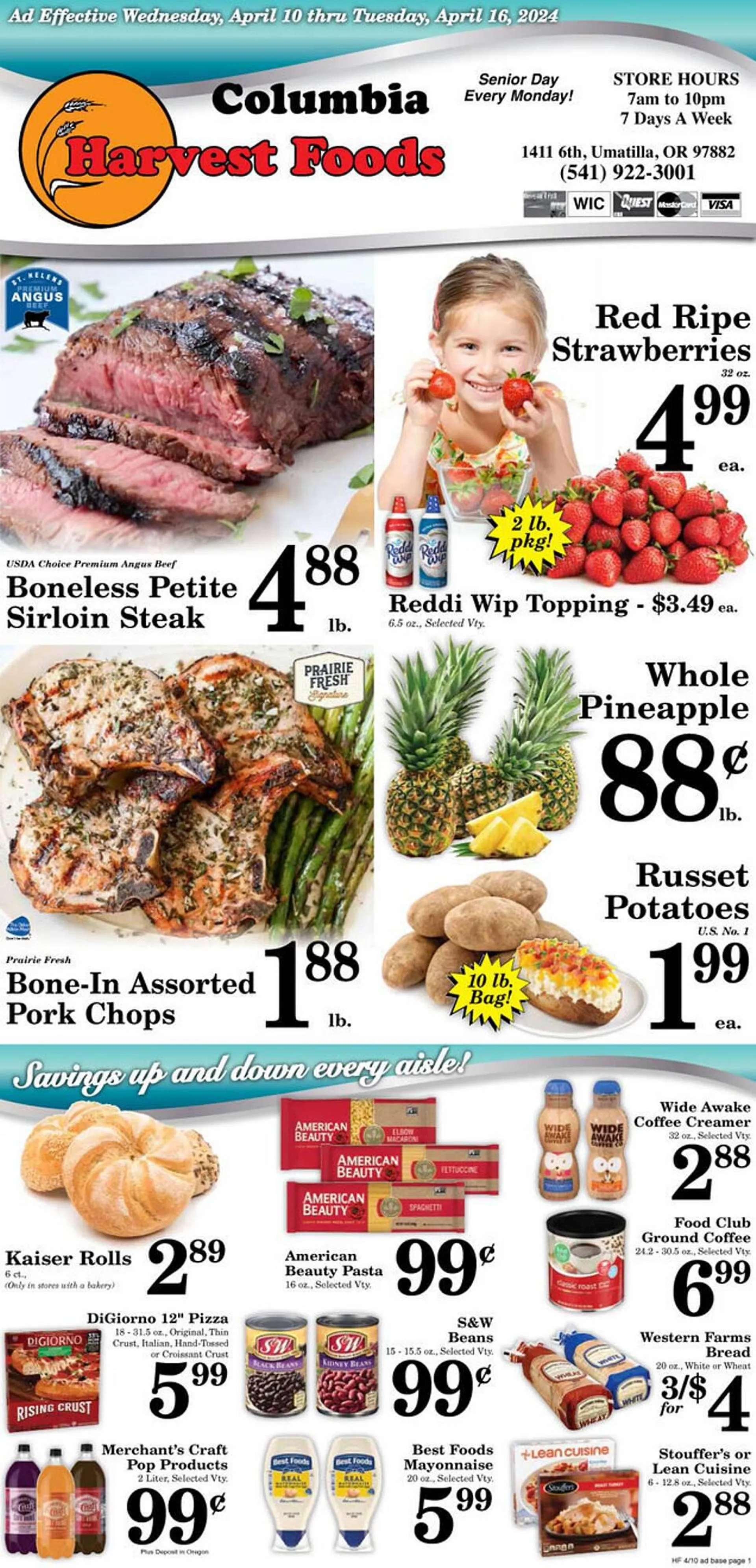 Weekly ad Harvest Foods ad from April 10 to April 16 2024 - Page 1
