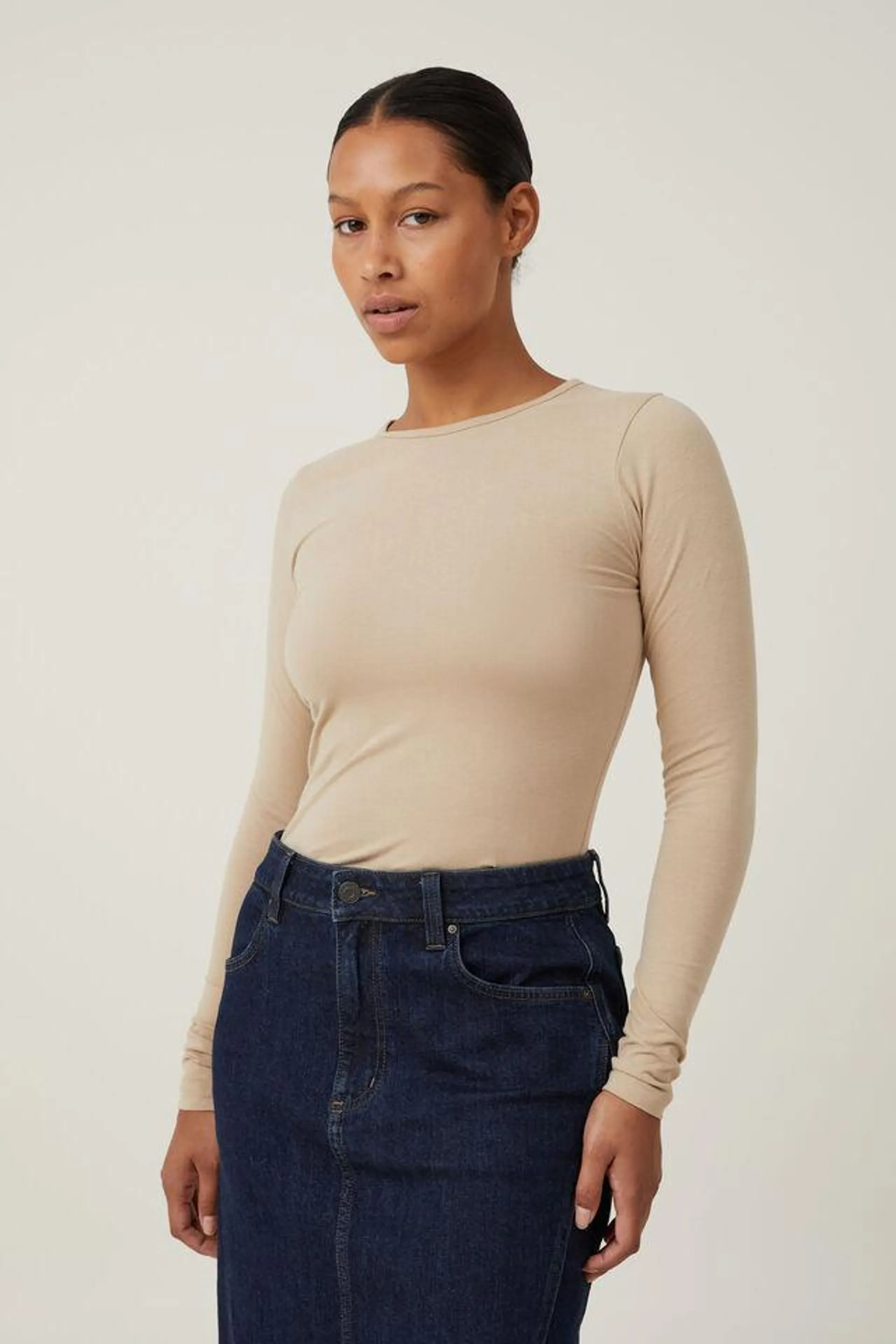 The One Basic Crew Neck Long Sleeve Top