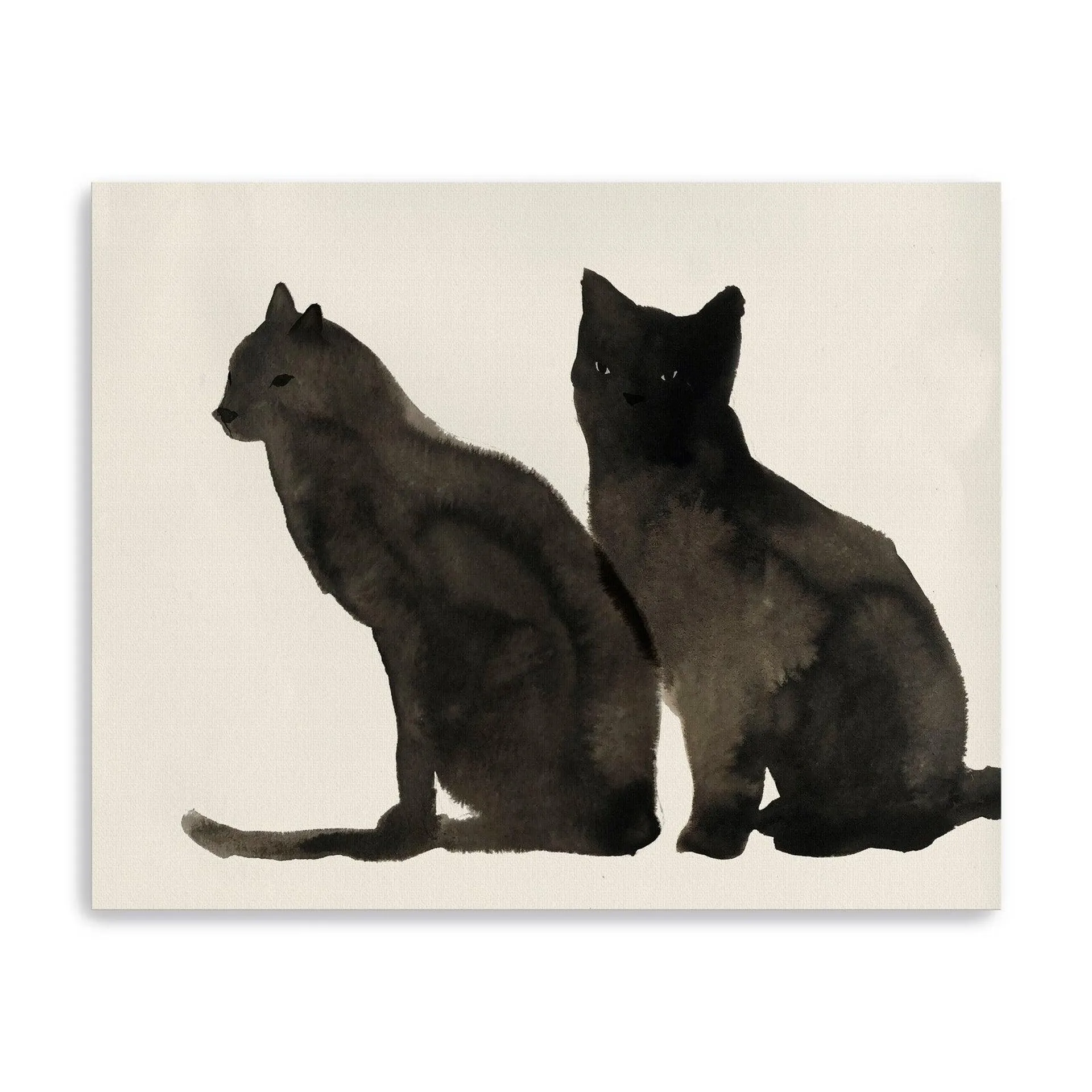 Two Black Cats Canvas Giclee Wall Art