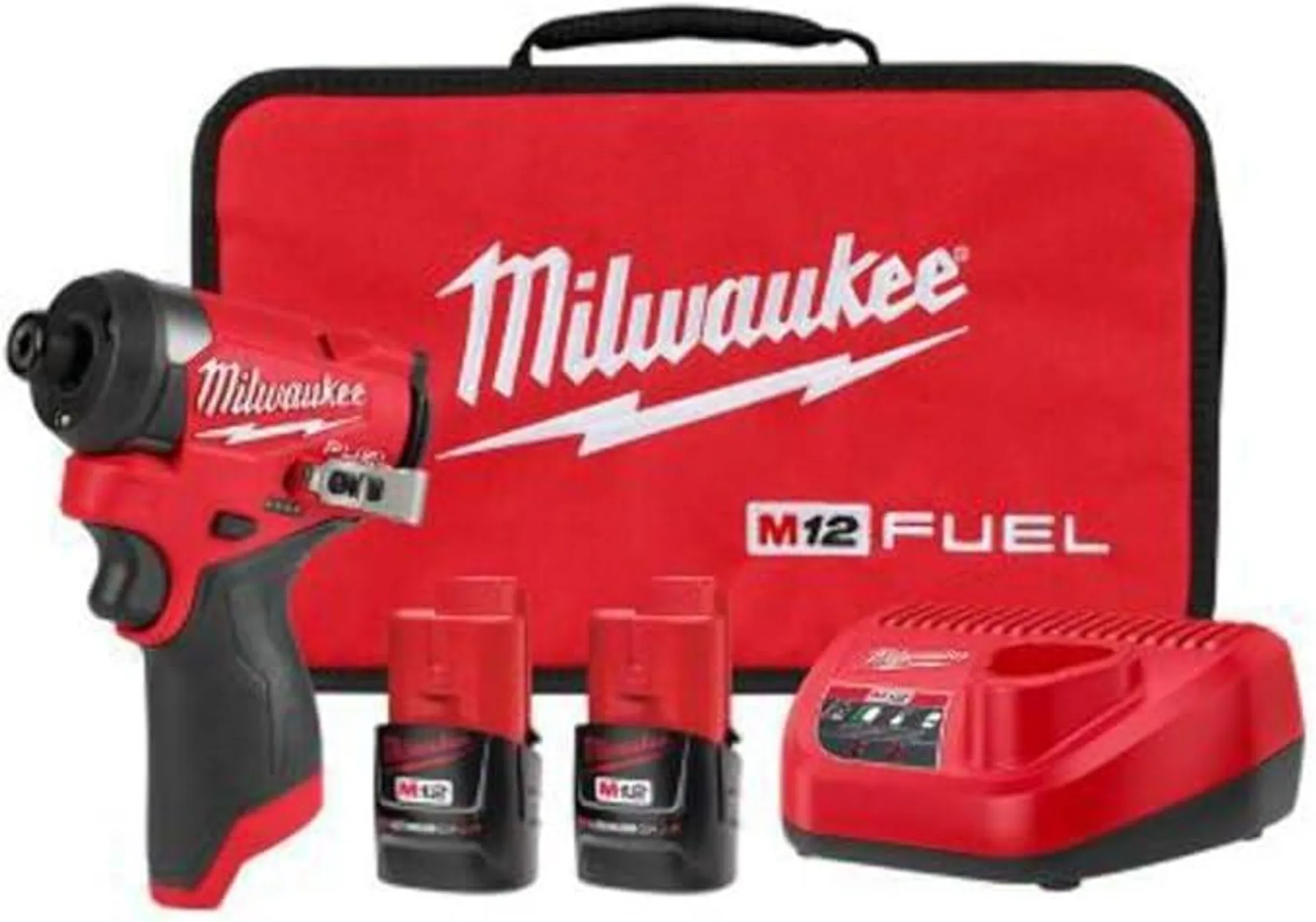 M12 Fuel 12V 1/4" Lithium-ion Cordless Impact Driver Kit - with 2 Batteries, Charger, and Tool Case