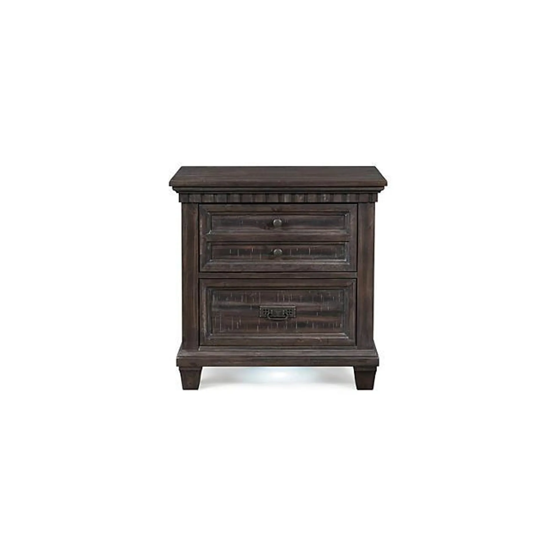 Society Den Steele 2-Drawer Nightstand in Dark Brown