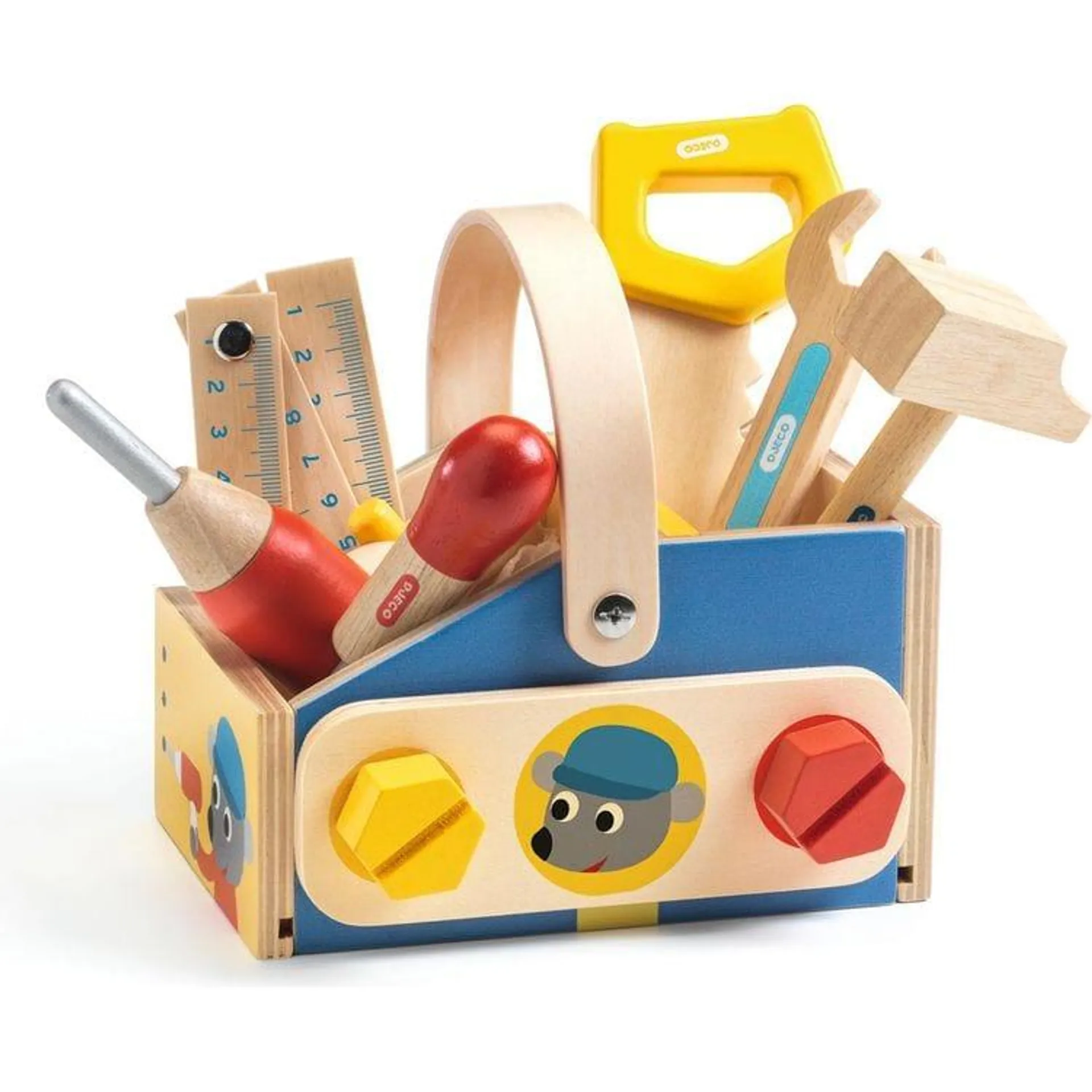 Minibrico Pretend Play Wooden Toolbox