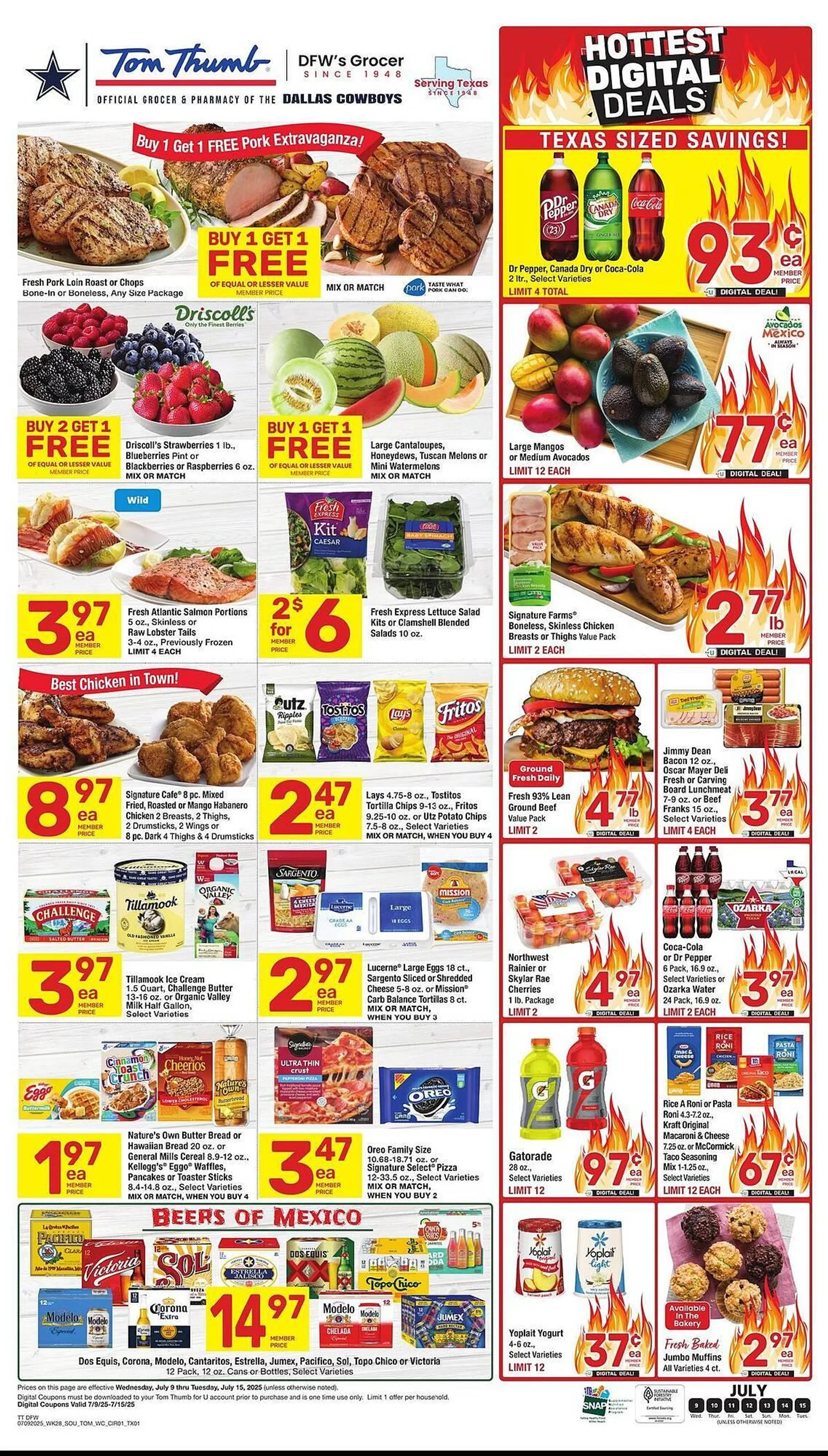 Weekly ad Tom Thumb Weekly Ad from July 9 to July 15 2025 - Page 1