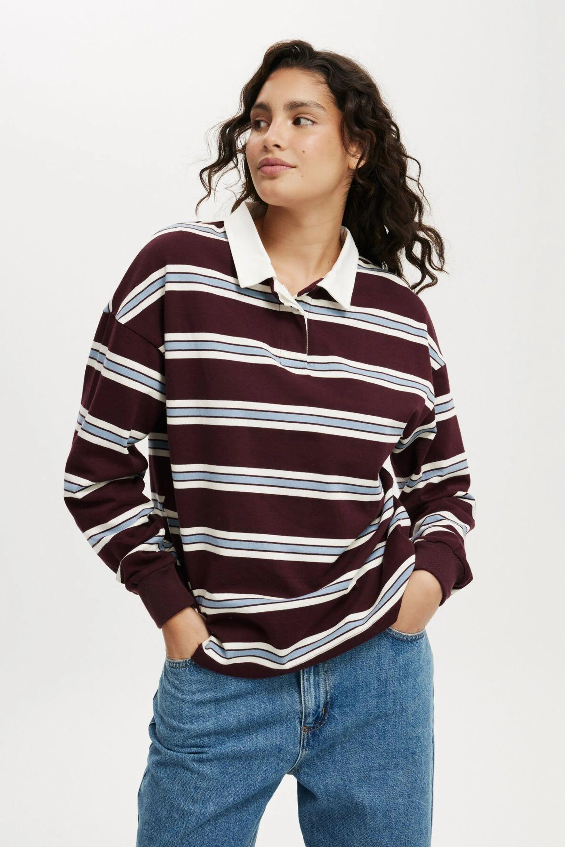 Oversized Long Sleeve Polo