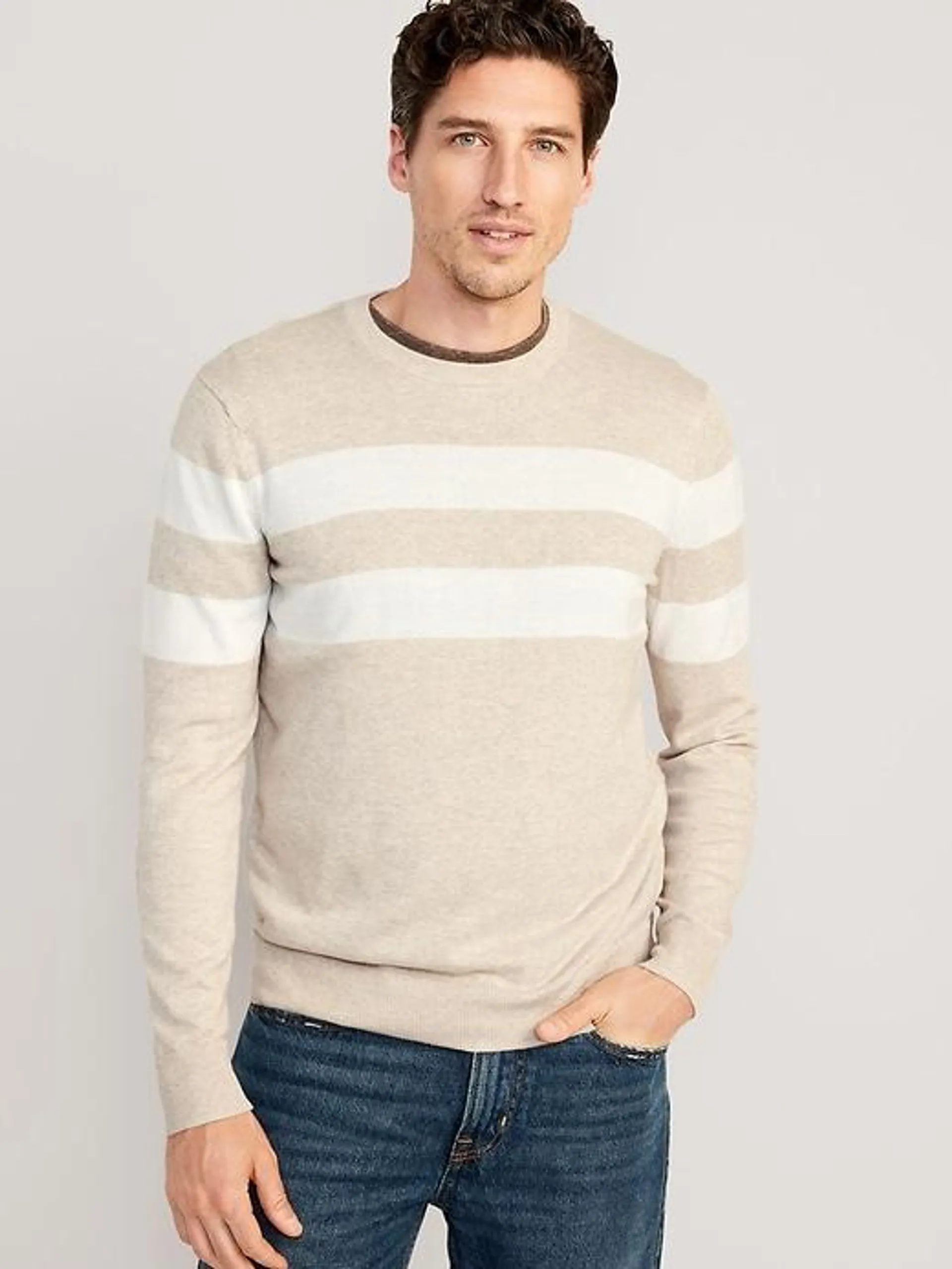 Striped Crew-Neck Sweater