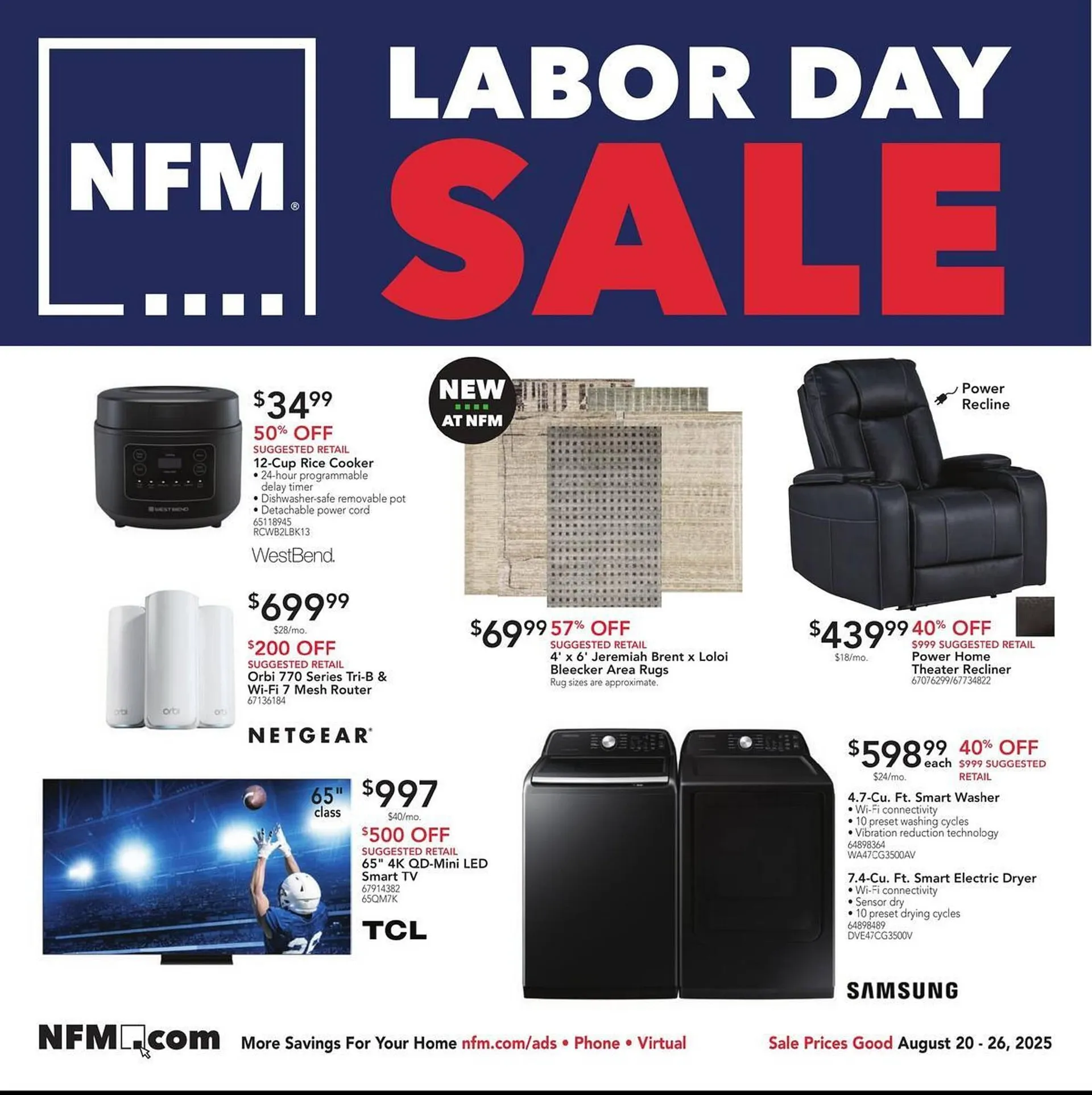 Weekly ad Nebraska Furniture Mart Weekly Ad from August 20 to August 26 2025 - Page 1