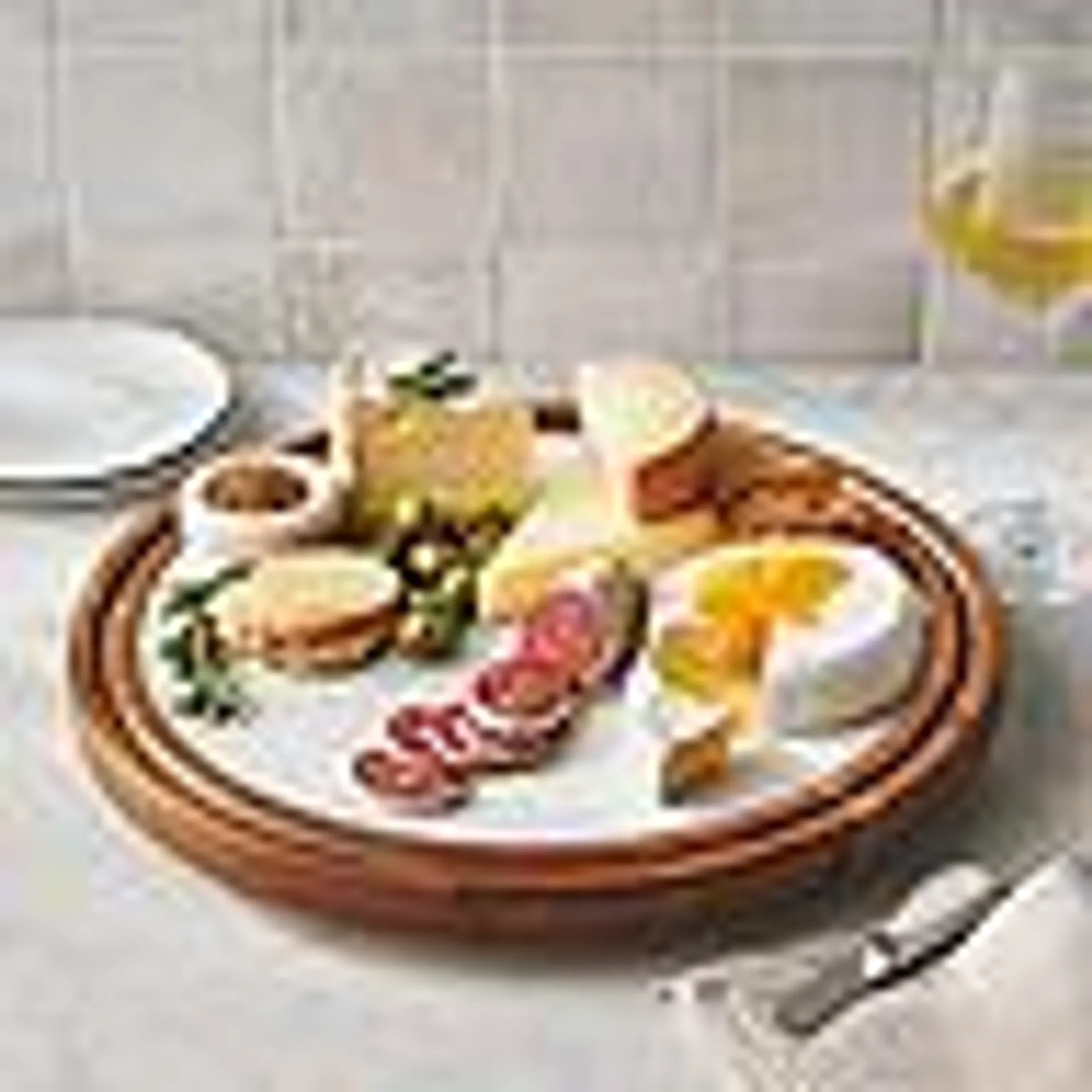 Member's Mark Wood & Marble Lazy Susan (Choose Color)