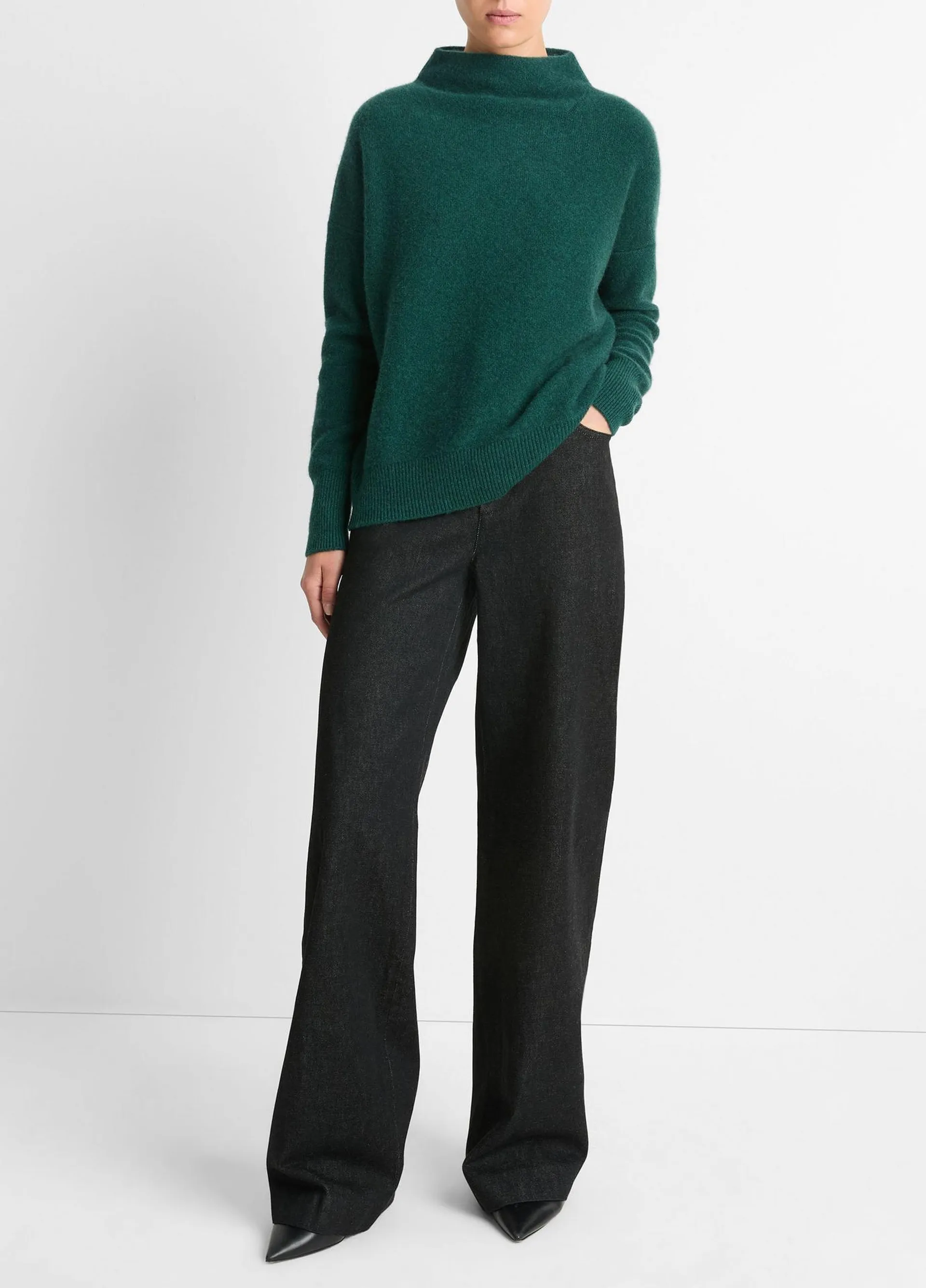 Plush Cashmere Funnel Neck Sweater