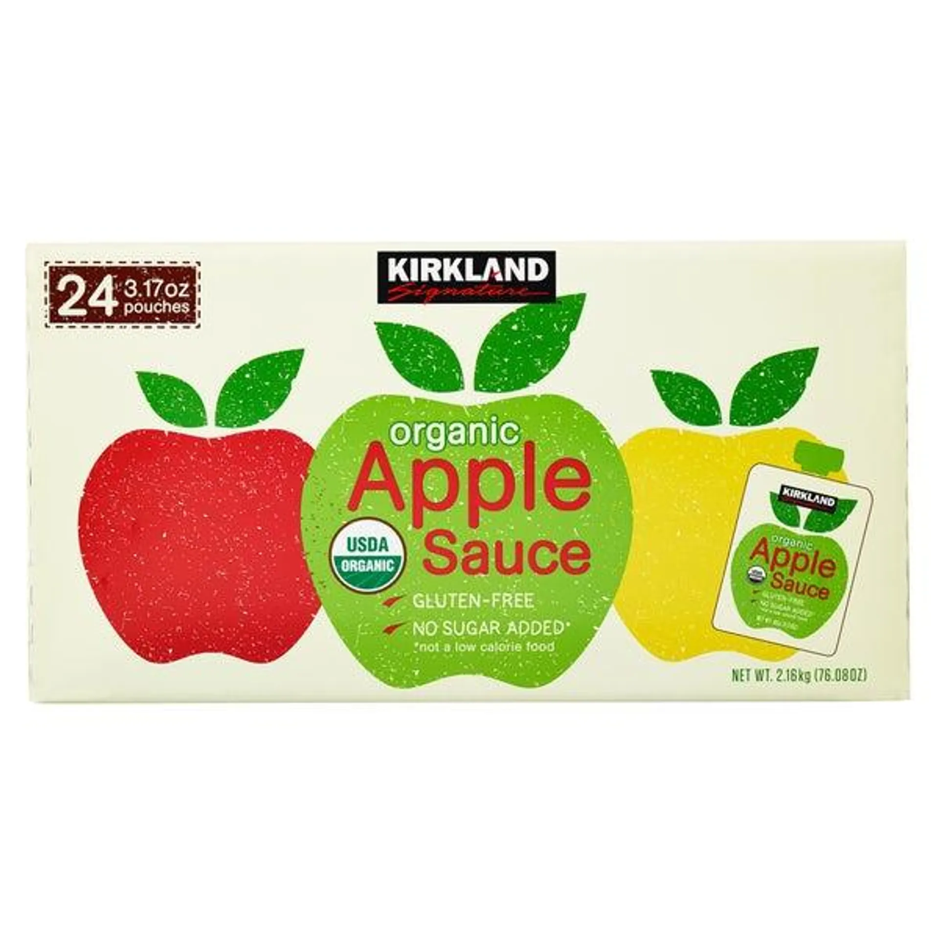 Kirkland Signature, Organic Applesauce, 3.17 oz, 24-Count