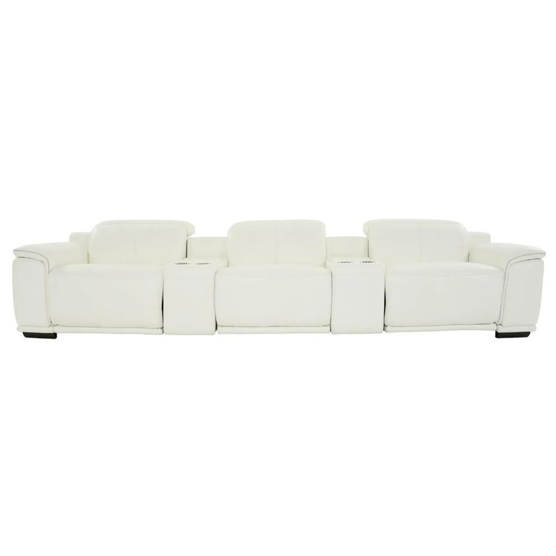 Davis 2.0 White Home Theater Leather Seating with 5PCS/2PWR