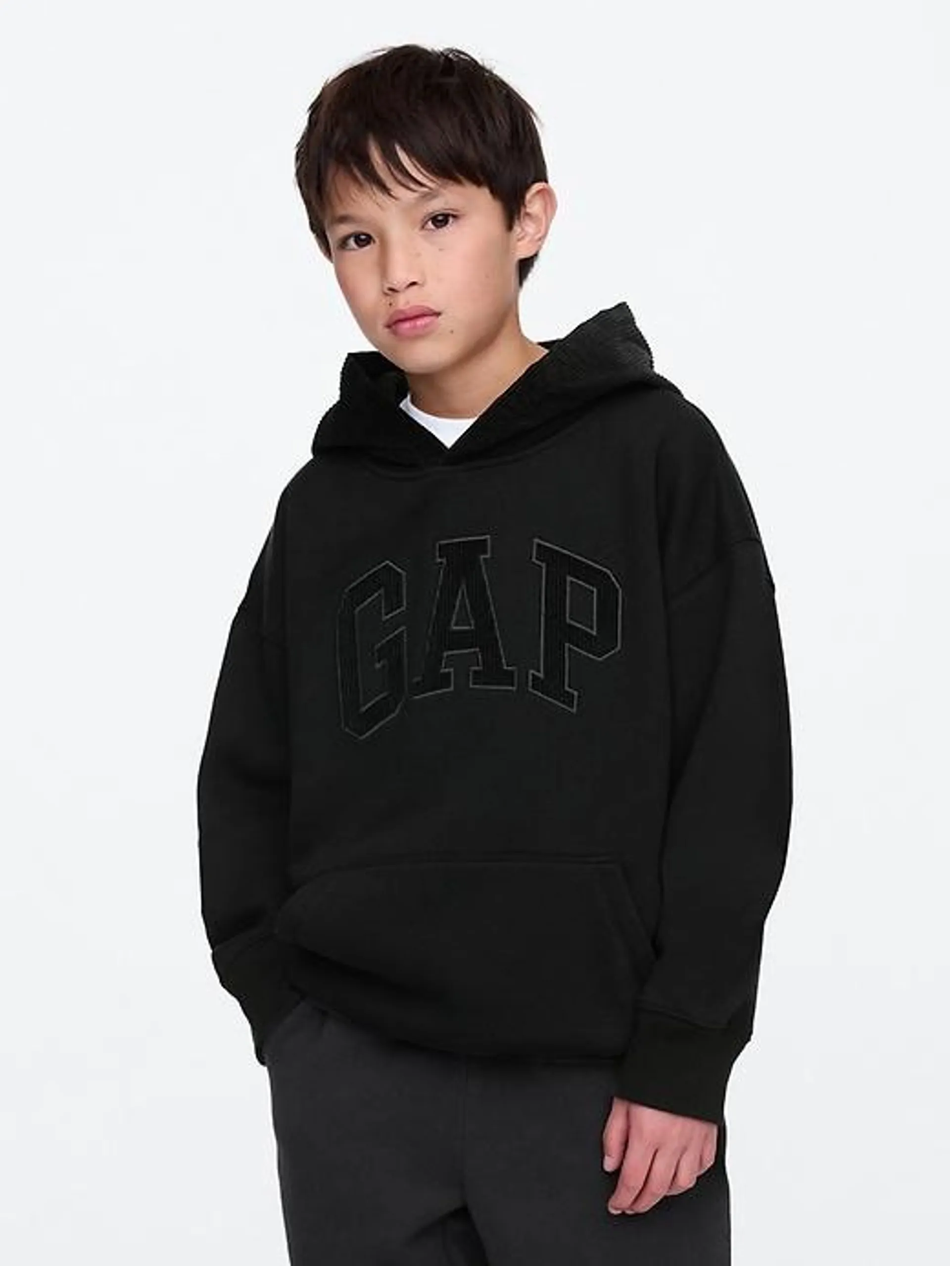 Kids Vintage Soft Textured Logo Hoodie