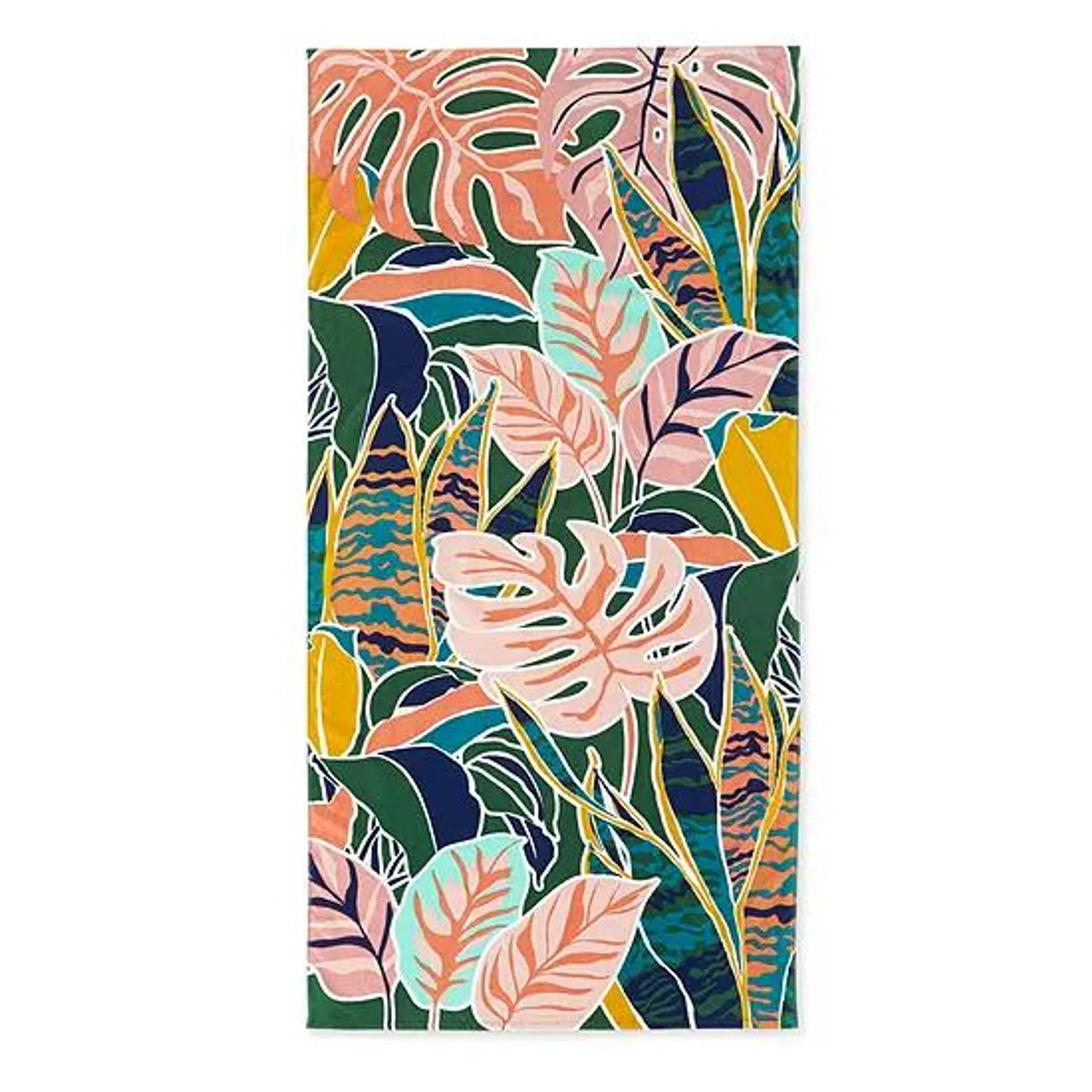 Distant Lands Xl Printed Tropical Monstera Beach Towel