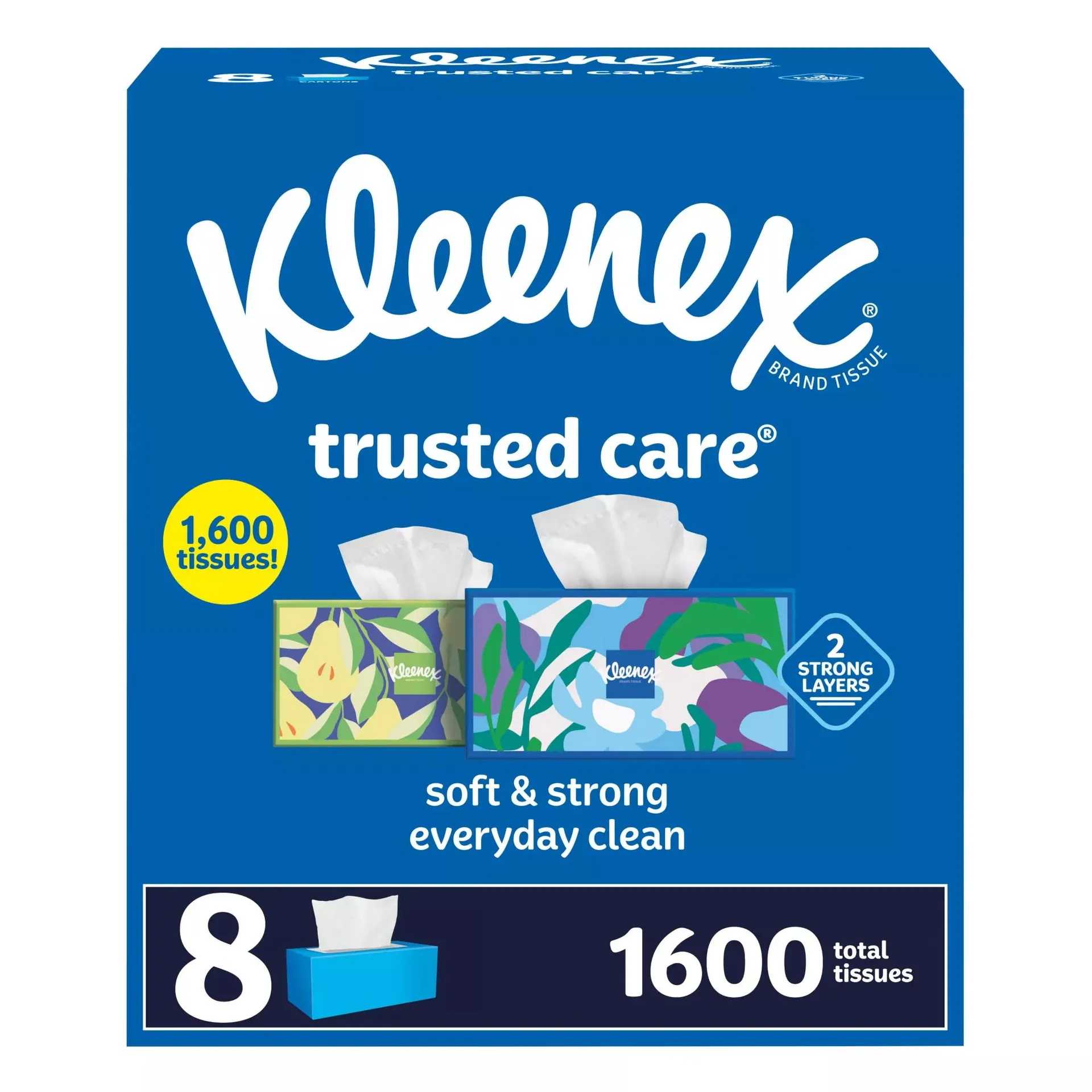 Kleenex Trusted Care 2-Ply Facial Tissues, 8 pk./200 Tissues per Box