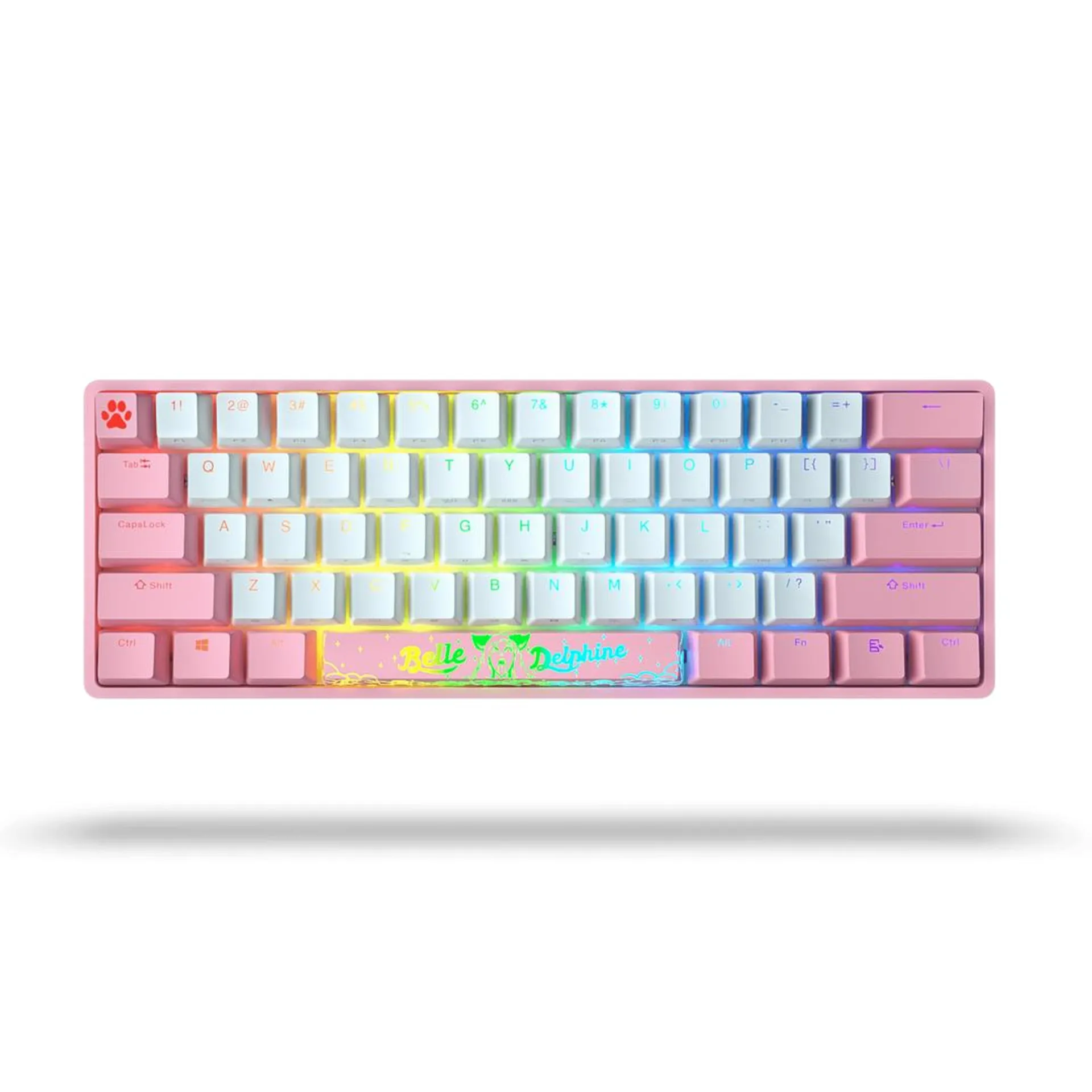 Belle Delphine X Ghost Edition K1 Wireless Mechanical Keyboard - Kitty Pink