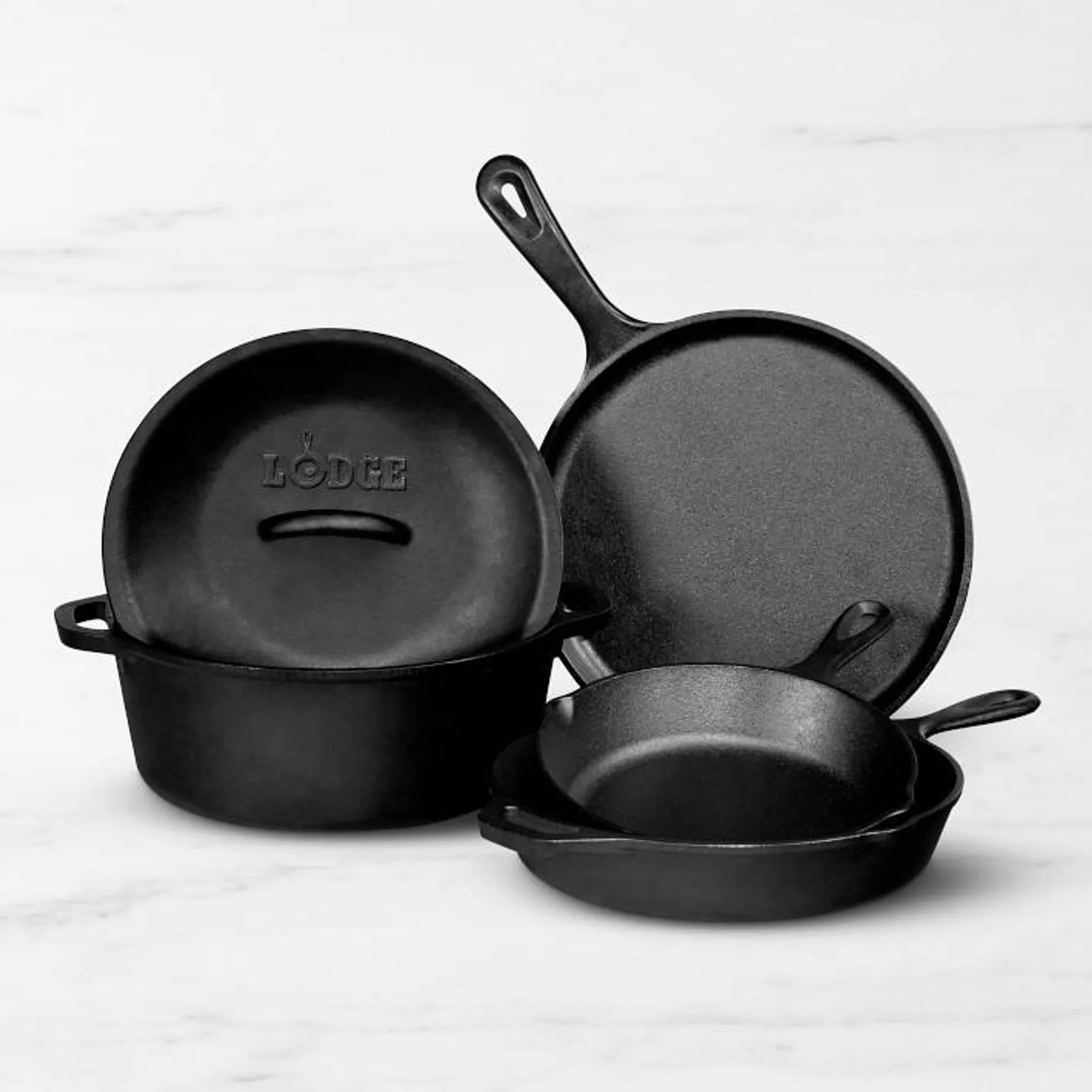 Lodge Seasoned Cast Iron 5-Piece Cookware Set