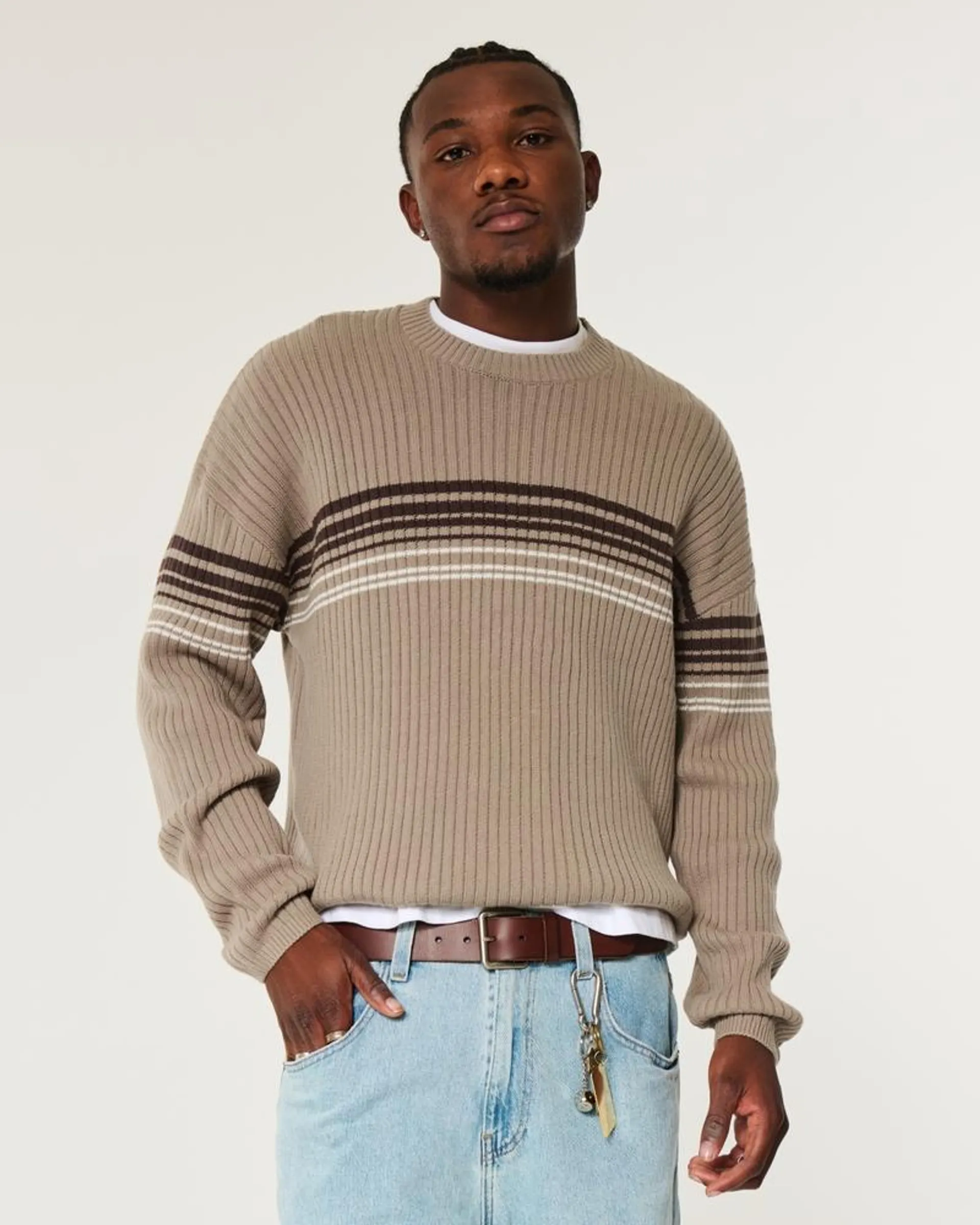 Striped Crew Sweater