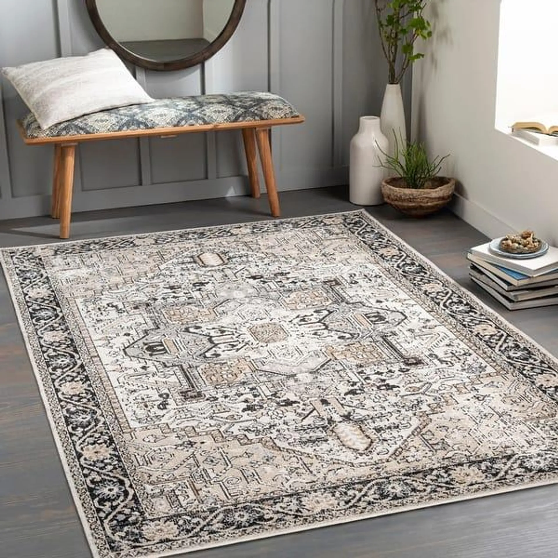 Livabliss Dorinda Traditional Washable Machine Washable Area Rug