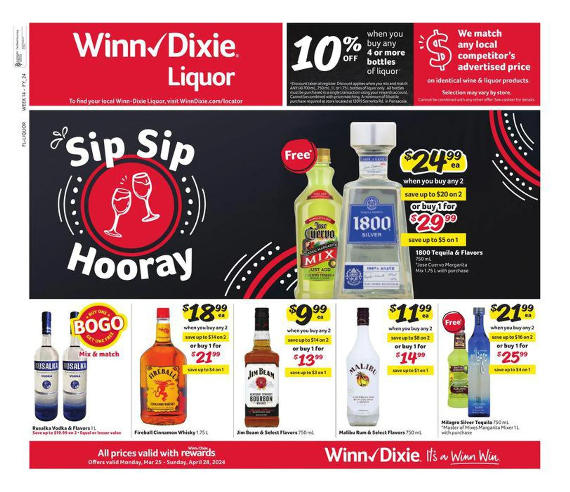 Weekly ad Alcohol Flyer from March 25 to April 28 2024 - Page 