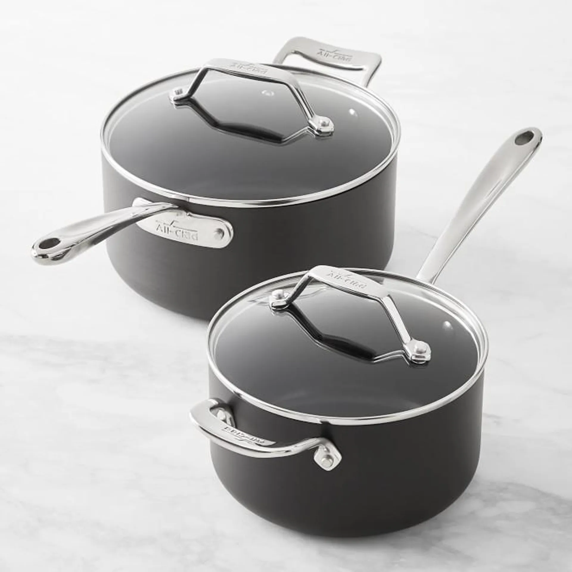 All-Clad Essentials Nonstick Sauce Pans, Set of 2