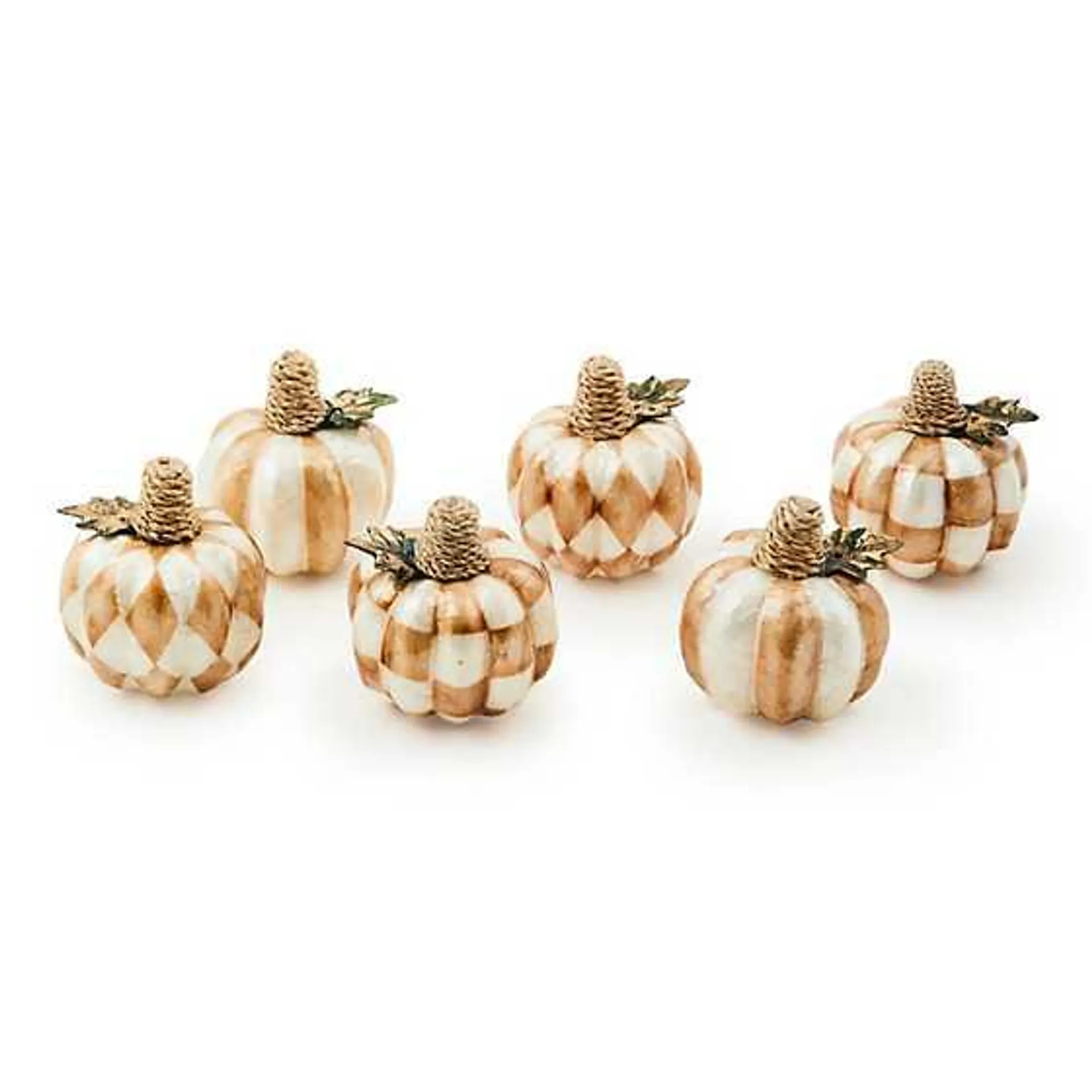 Mocha Capiz Mini Pumpkins, Set of 6