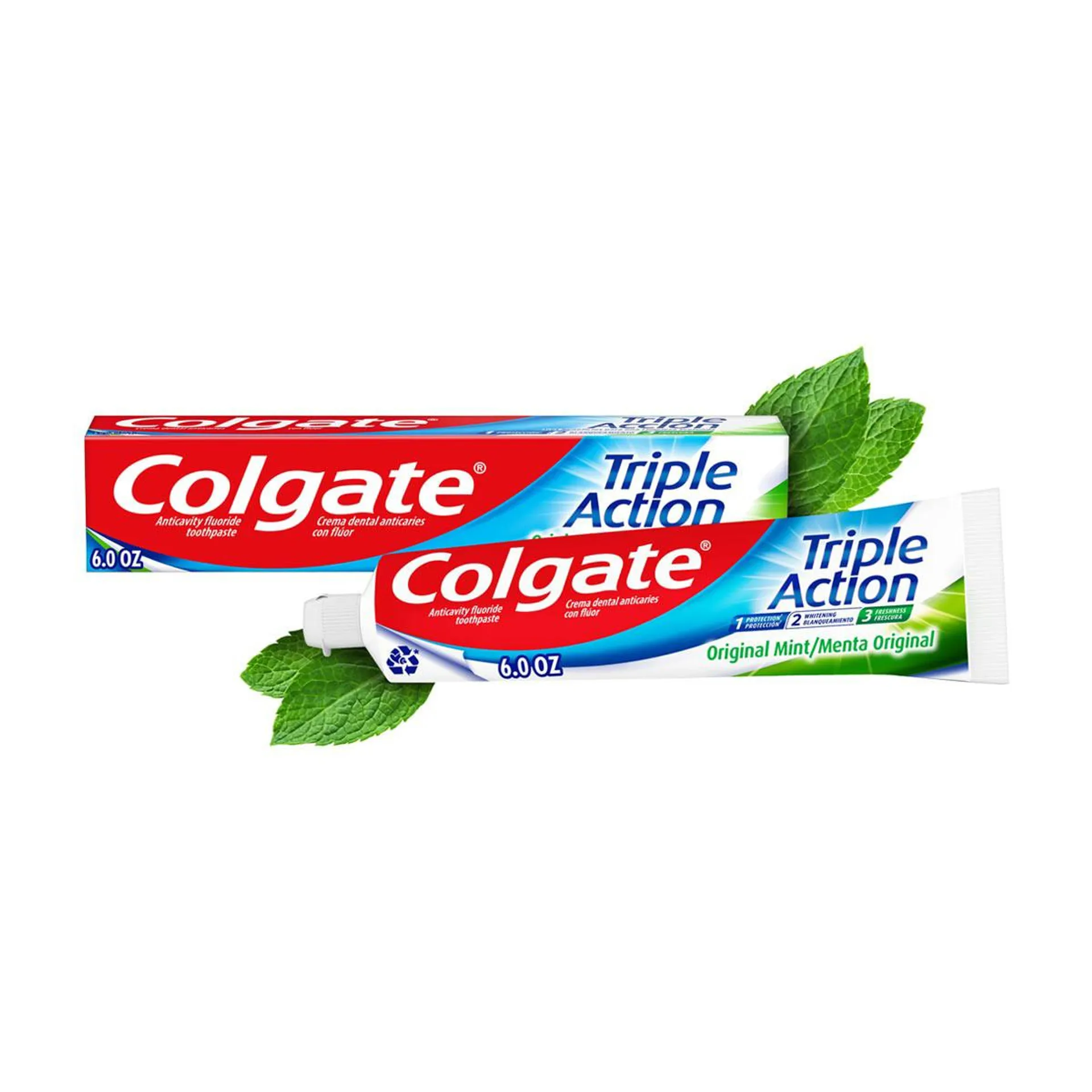 Colgate Triple Action Toothpaste, Original Mint, 6 oz