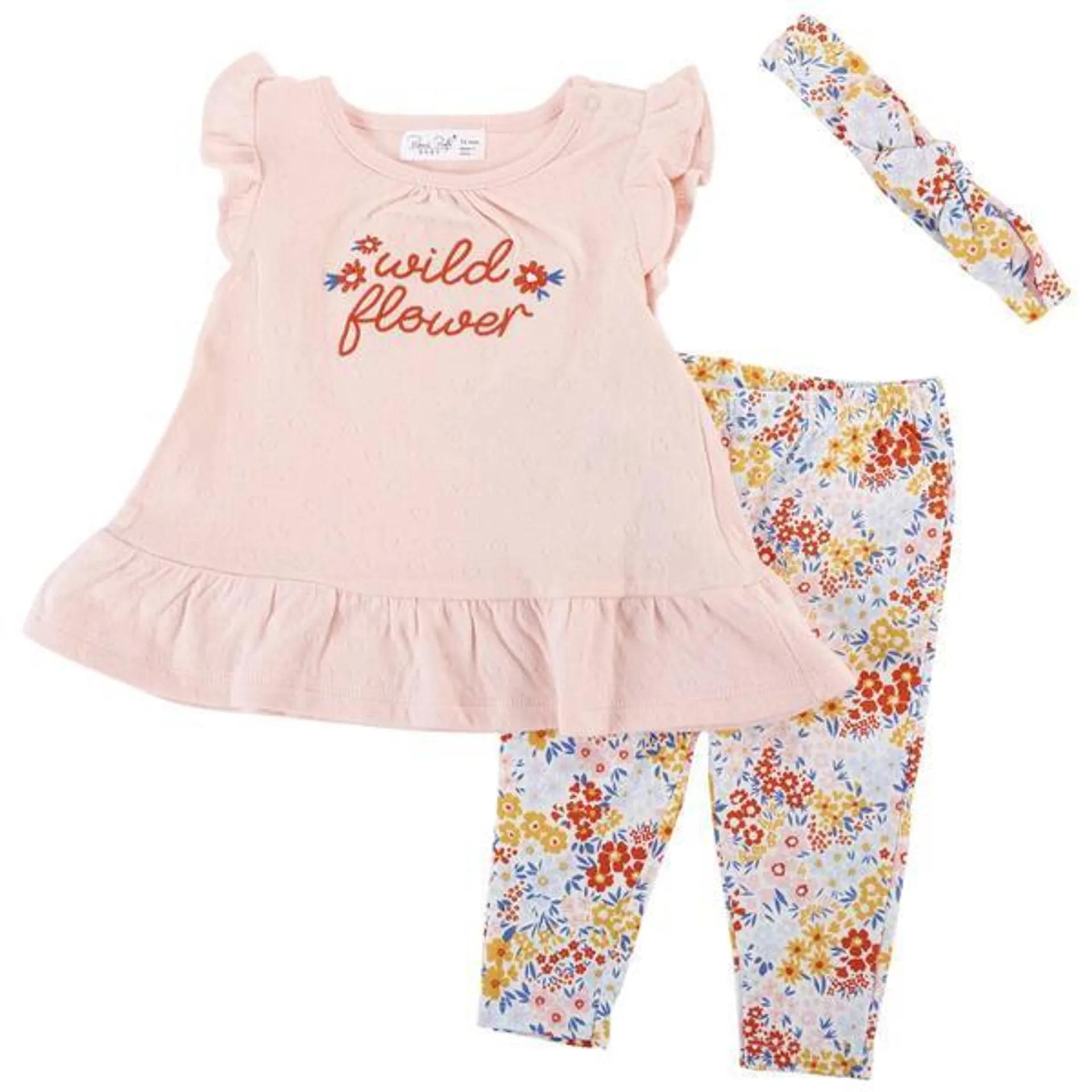 Baby Girl (12-24M) René Rofé® 3pc. Wildflower Top & Leggings Set