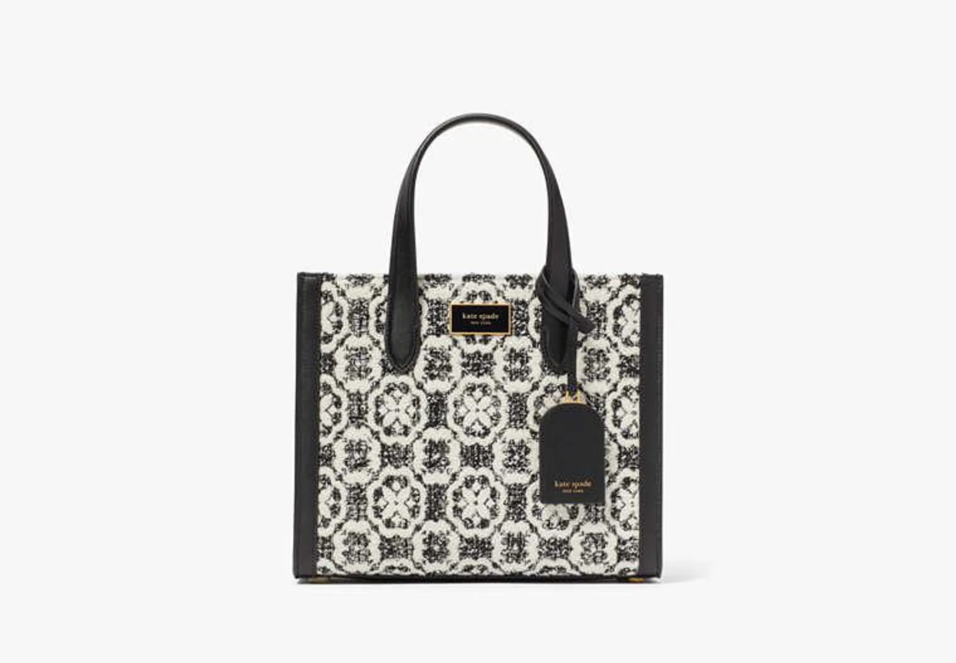 Manhattan Spade Flower Monogram Tweed Small Tote