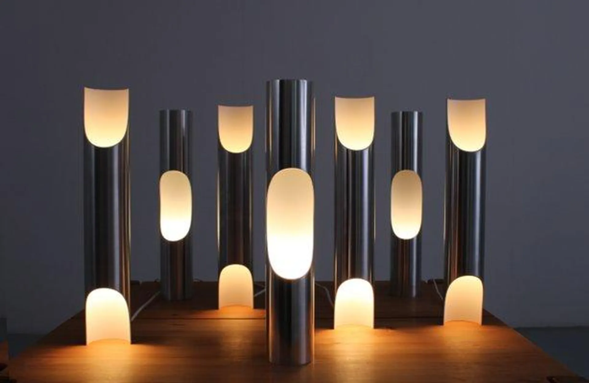 Fuga Cylinder Wall Lamps by Maija Liisa Komulainen for Raak, 1960s, Set of 7