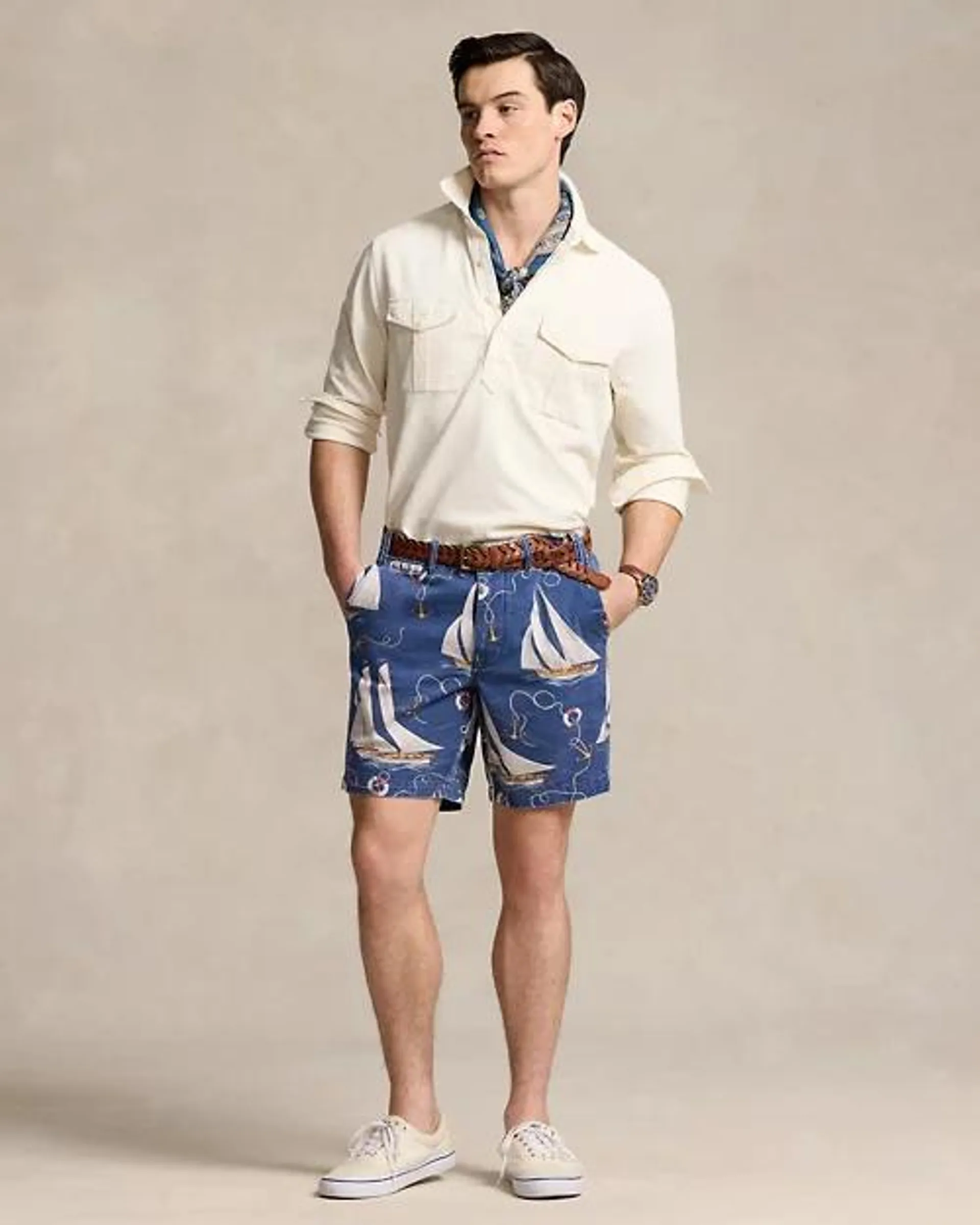 8-Inch Straight Fit Sailboat Twill Short