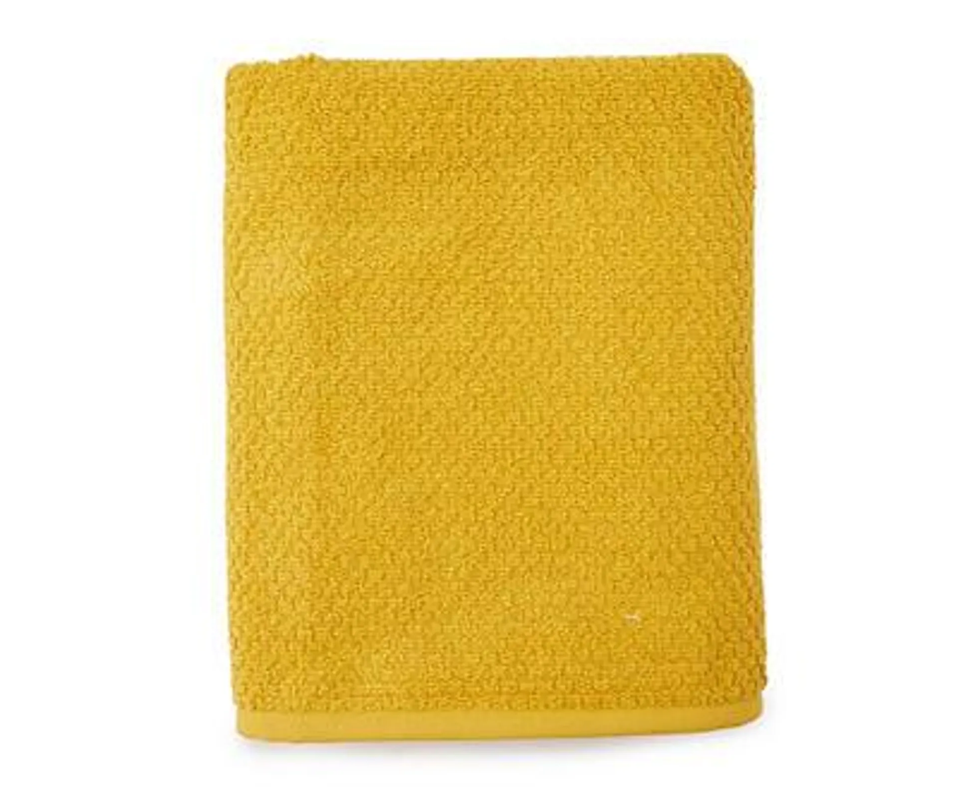 Yolk Yellow Lattice-Texture Bath Towel