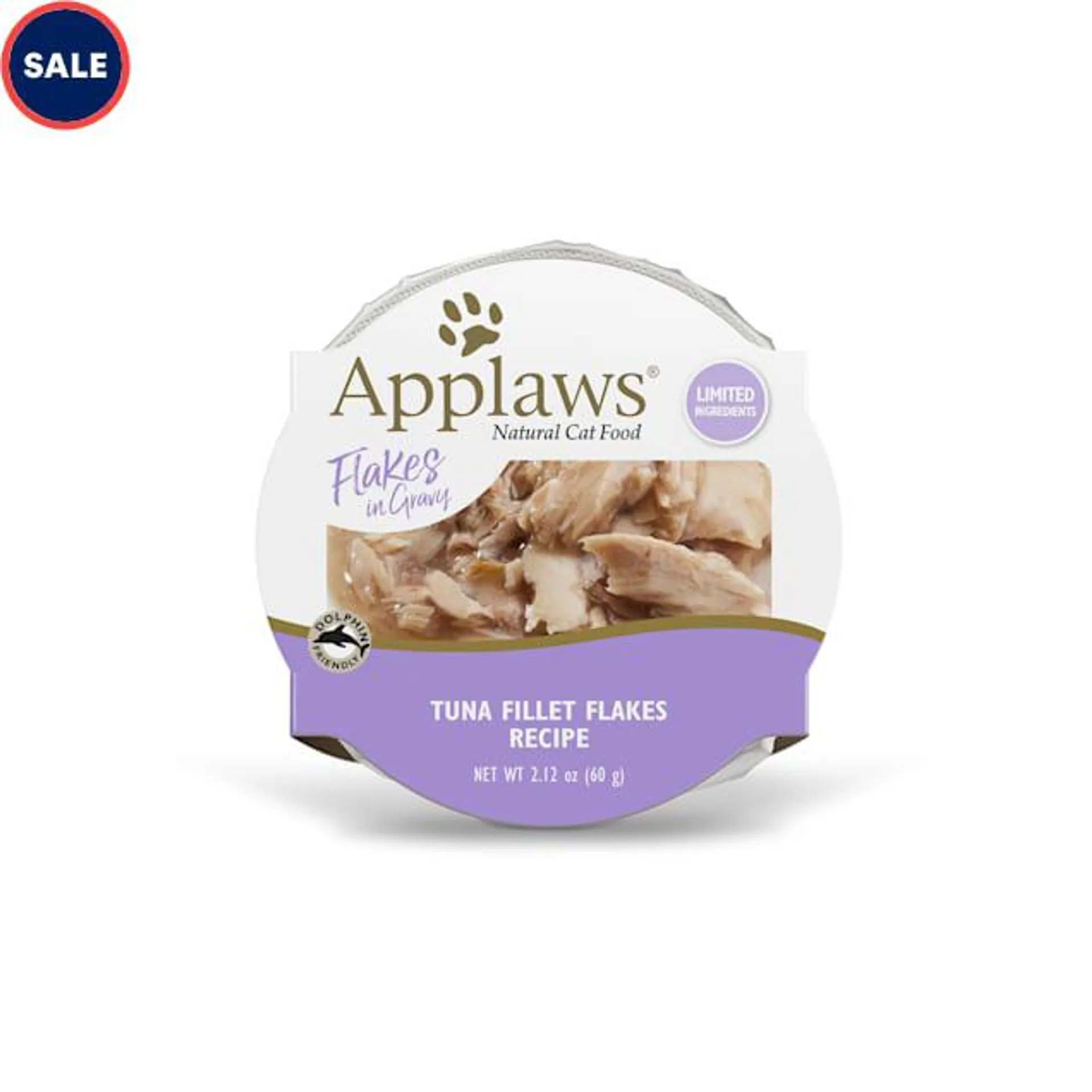 Applaws Natural Tuna Flakes in Gravy Wet Cat Food, 2.12 oz., Case of 18