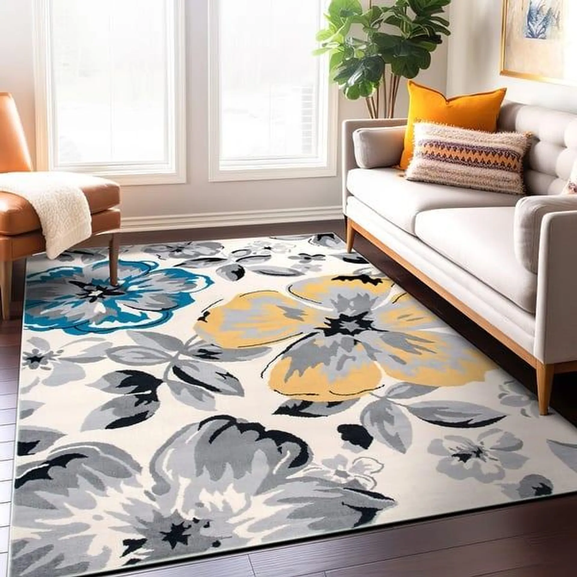 World Rug Gallery Modern Floral Design Area Rug