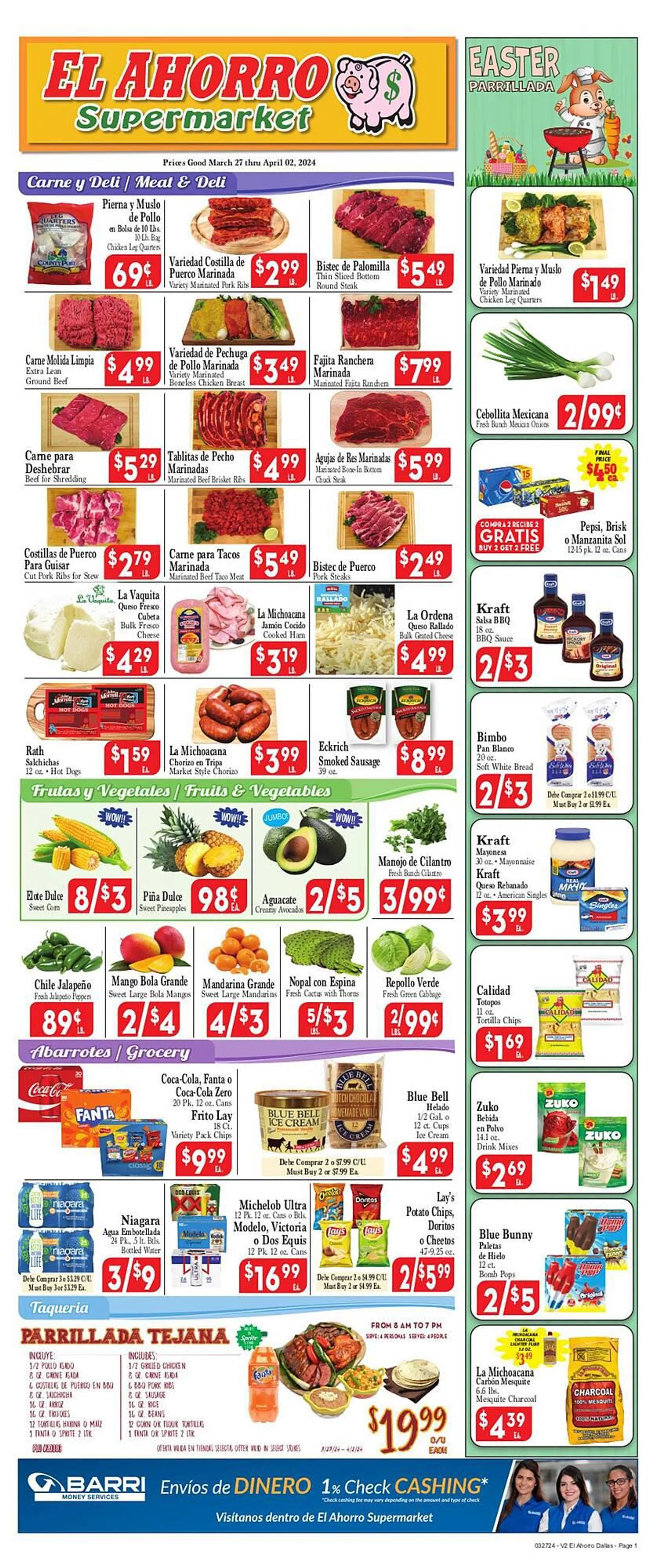 Weekly ad El Ahorro Weekly Ad from March 27 to April 2 2024 - Page 1