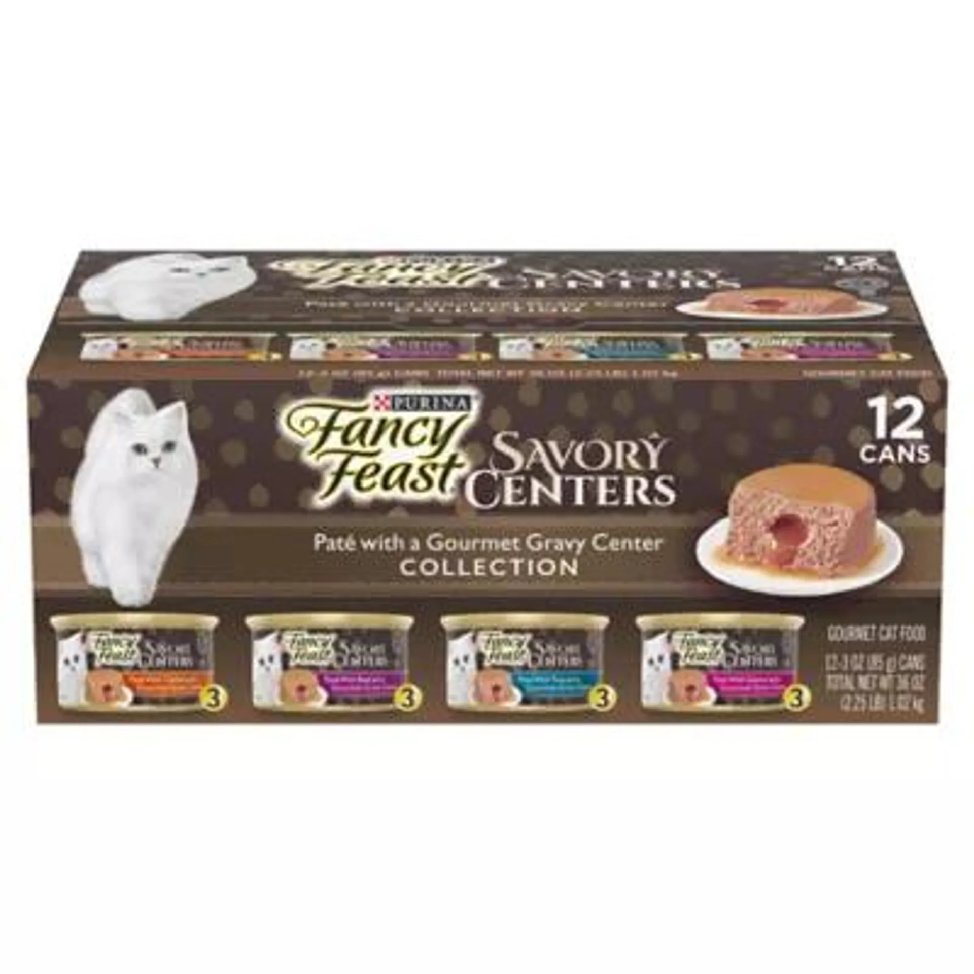 Fancy Feast® Savory Centers Adult Cat Wet Food - Variety Pack, 12 CT, 36 OZ