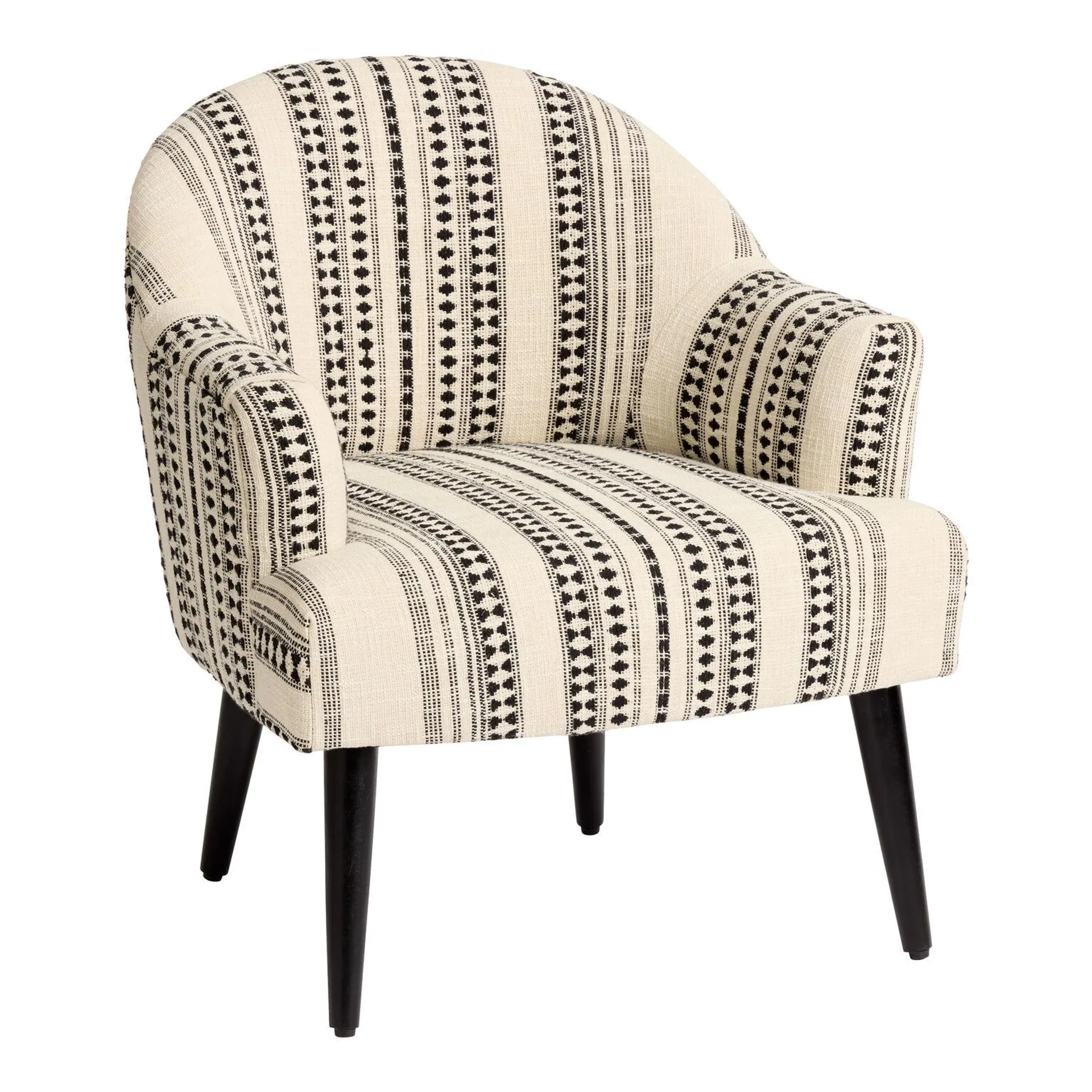 Suri Ivory and Black Woven Stripe Upholstered Chair