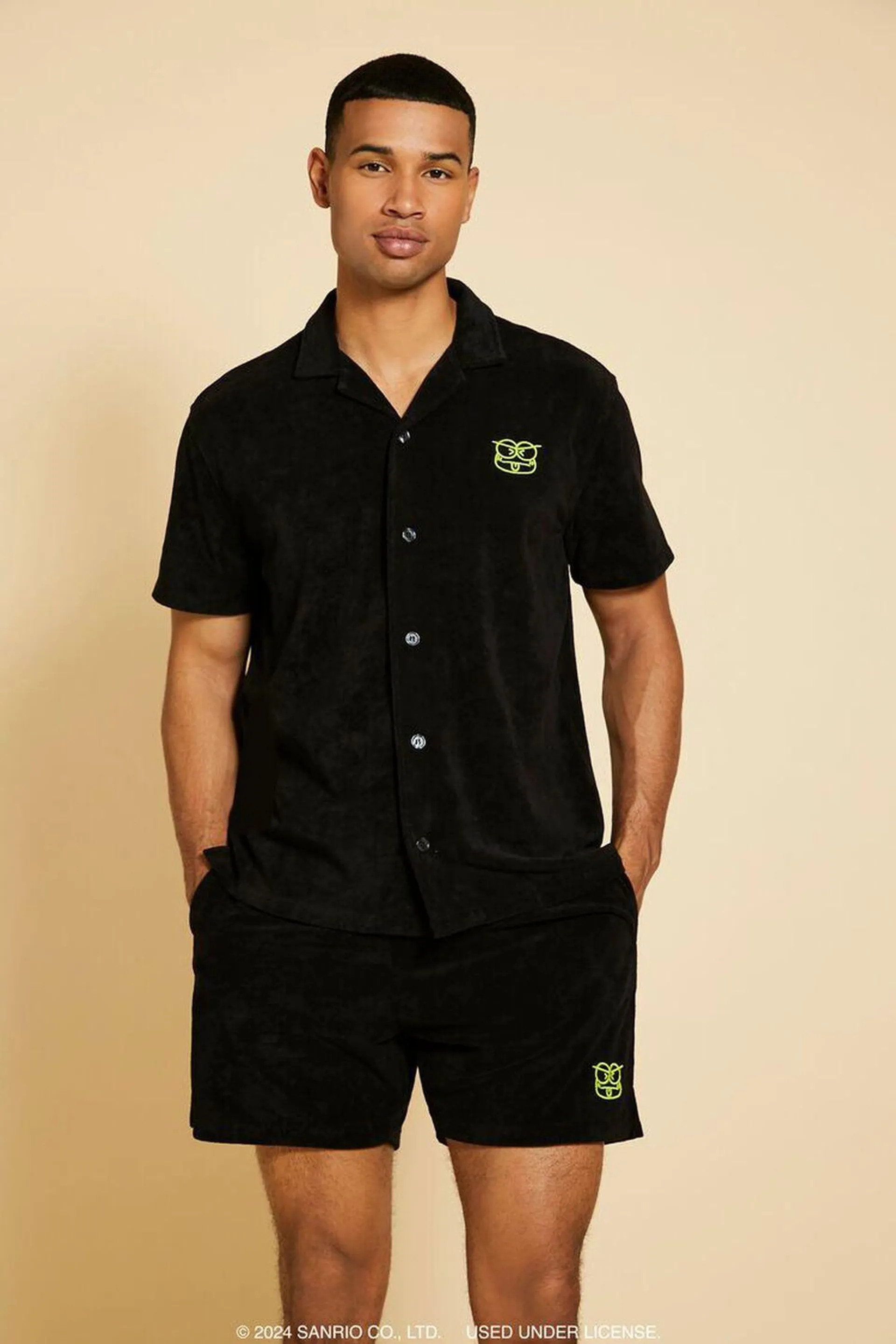 Embroidered Keroppi Terry Cloth Shirt