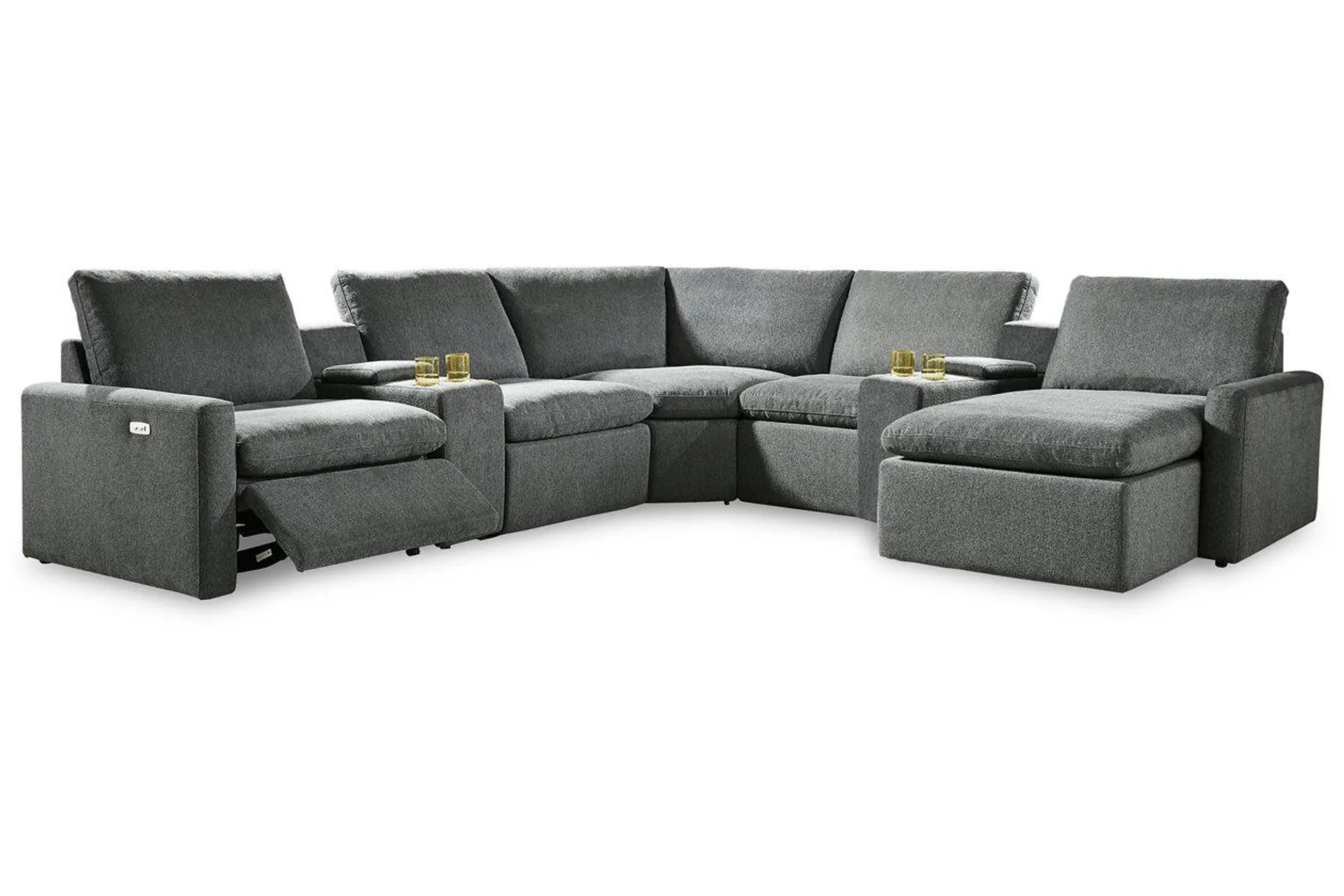 Hartsdale 7-Piece Power Reclining Modular Sectional with Console and Chaise