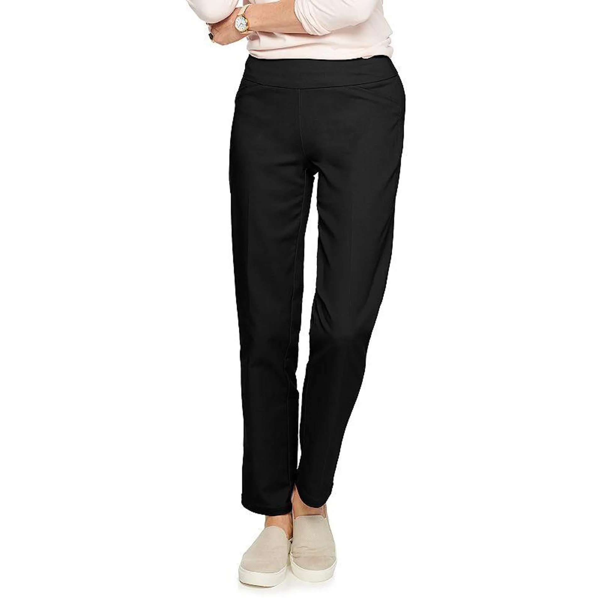 Petite Women's Croft & Barrow® 4-Pocket Effortless Stretch Pull-On Straight-Leg Pants