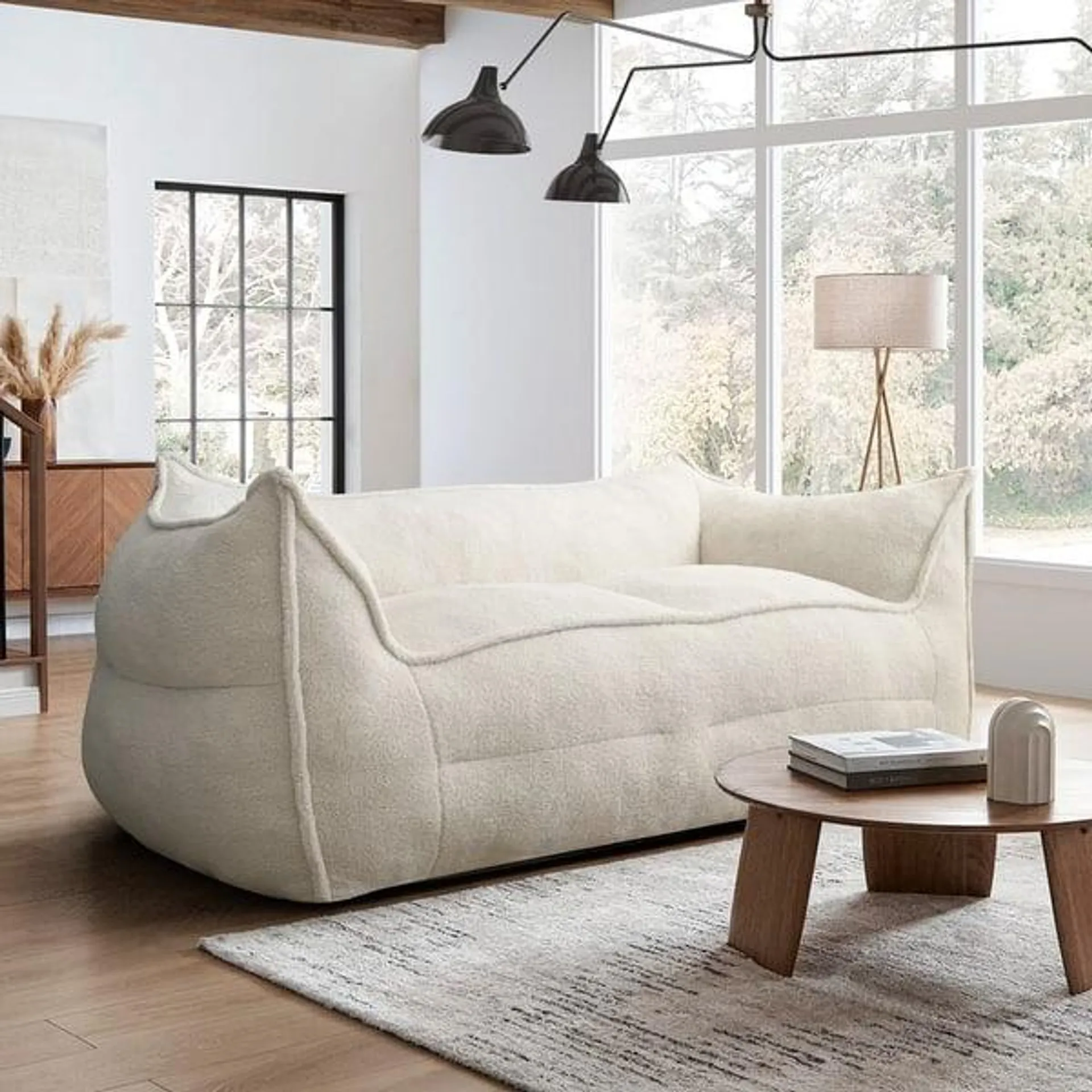 Lazy Sofa Couch Living Room Sofa Bean Bag Chair with Memory Foam