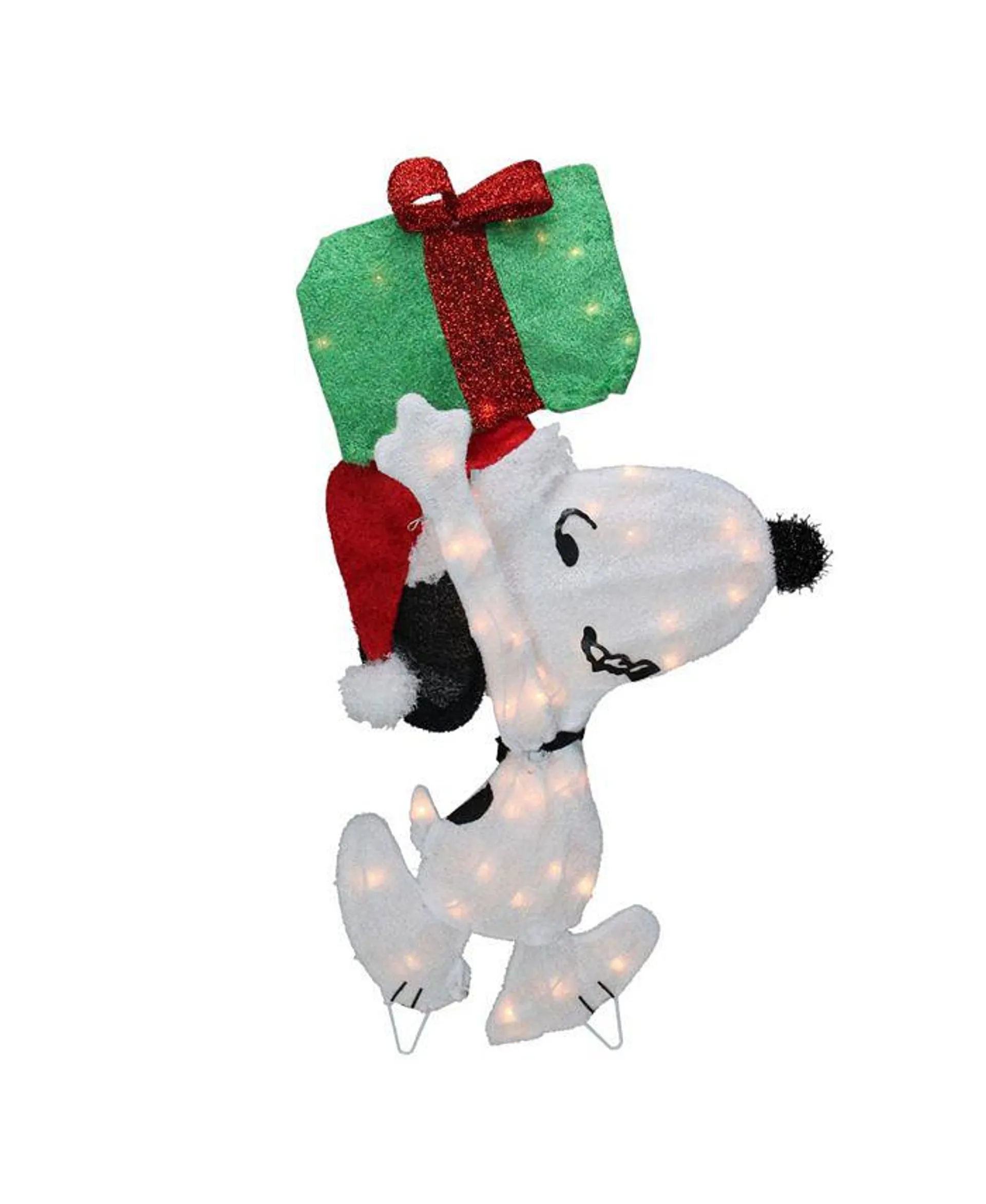 Pre-Lit Peanuts Snoopy with A Present Christmas Outdoor Decor