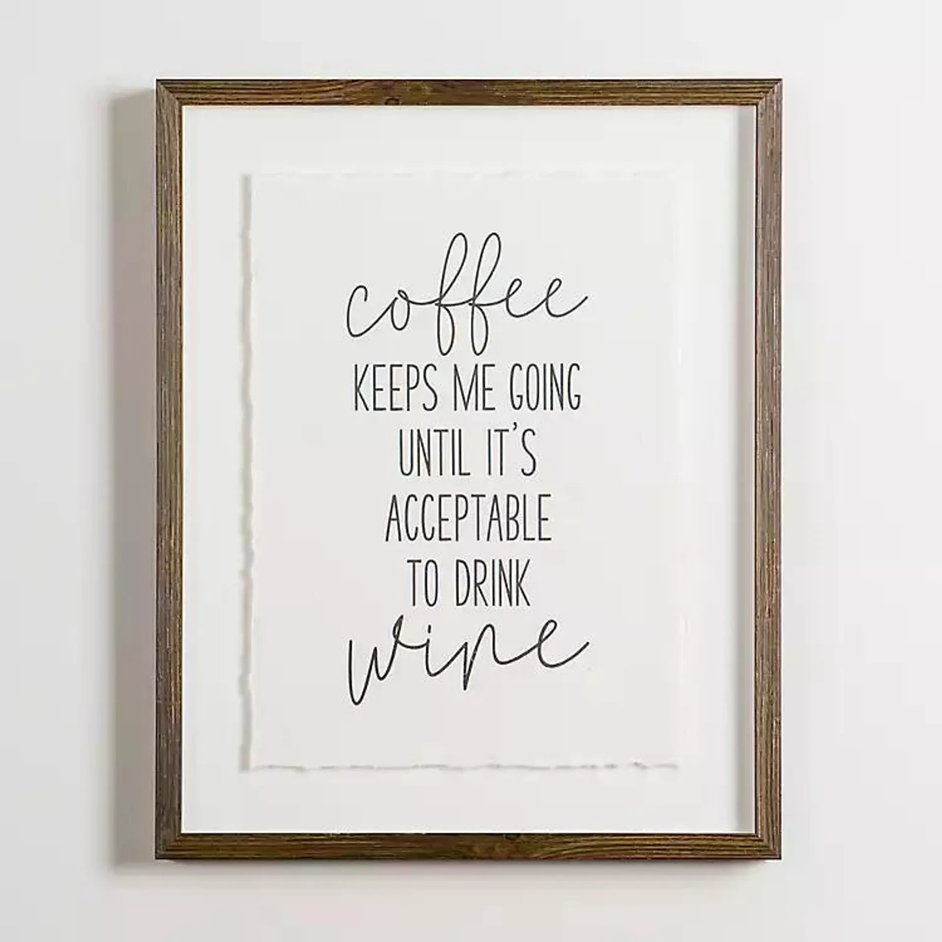 Coffee to Wine Framed Wall Plaque