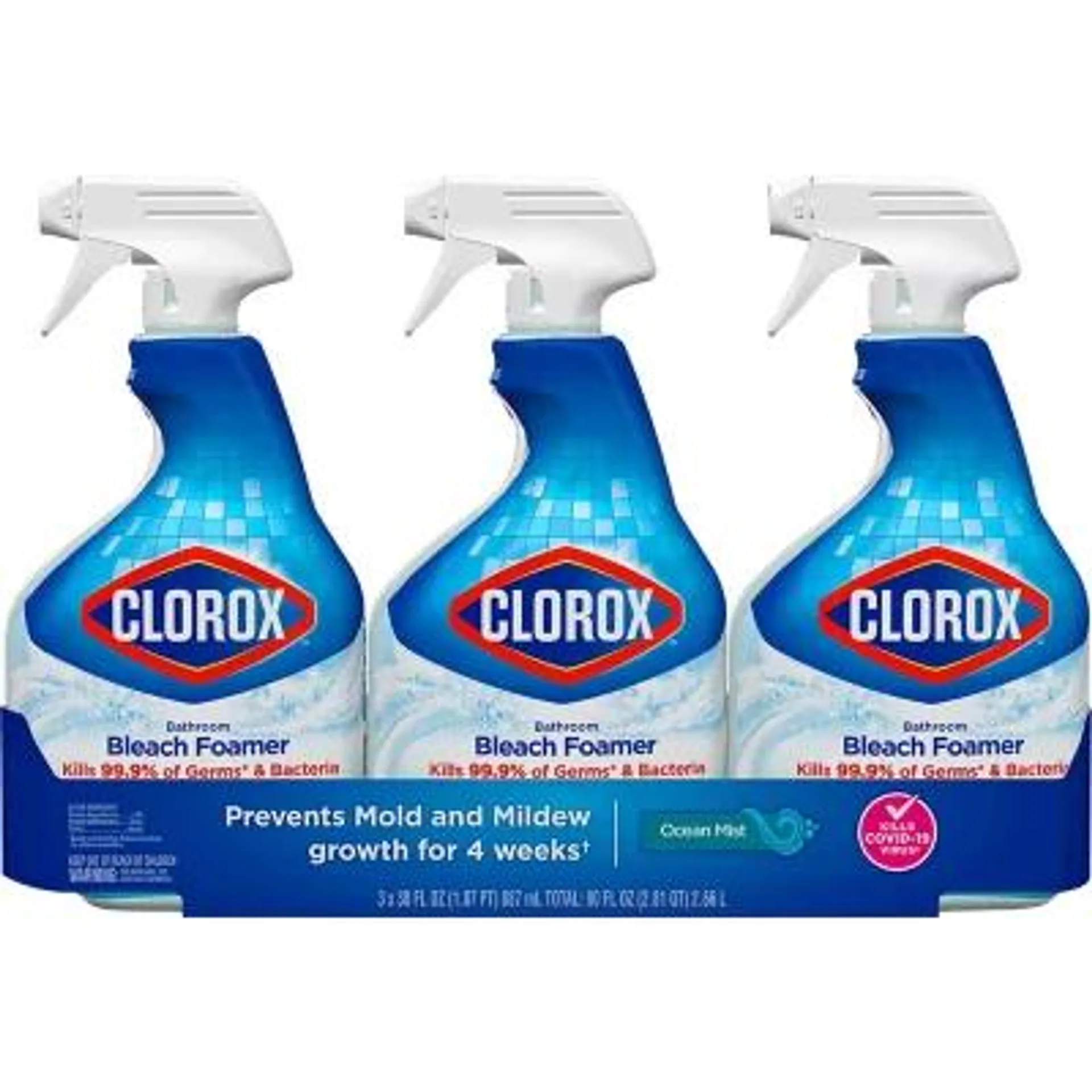 Clorox Bathroom Bleach Foamer, Ocean Mist, 3 ct., 90 fl. oz.