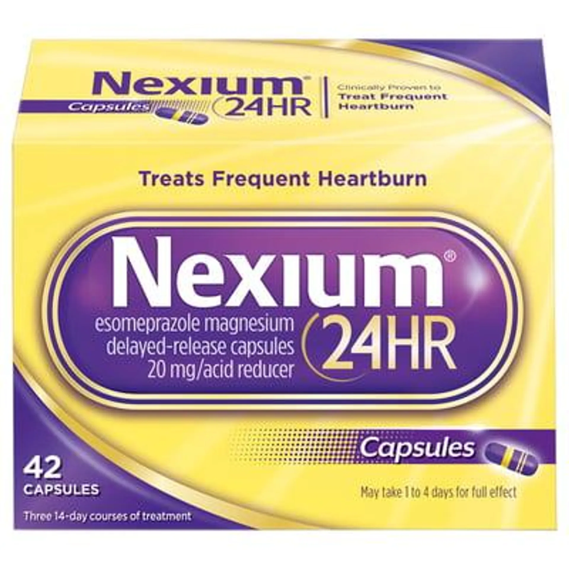 Nexium, Acid Reducer, 24 Hour, 20 mg, Capsules