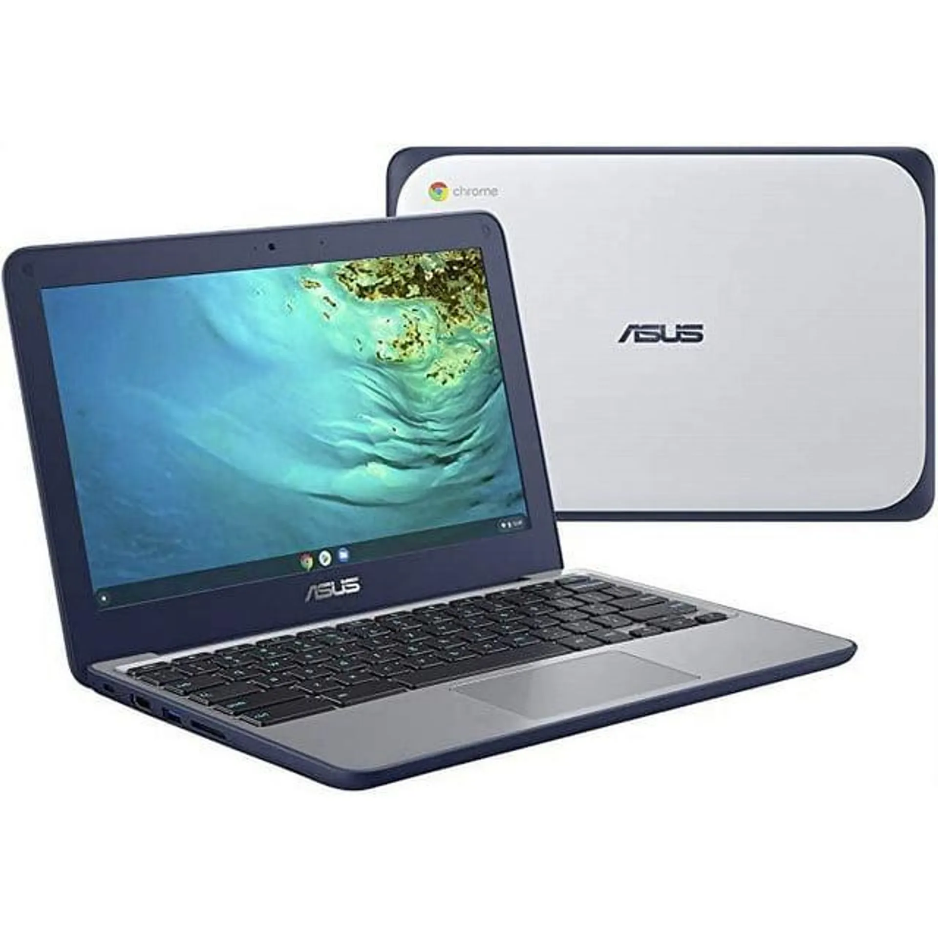 Restored ASUS Chromebook 11.6" HD Display, MediaTek 8173C Processor, 4GB RAM, 32GB eMMC Storage, Chrome OS, Blue, C202XA-YB04-BL (Refurbished)