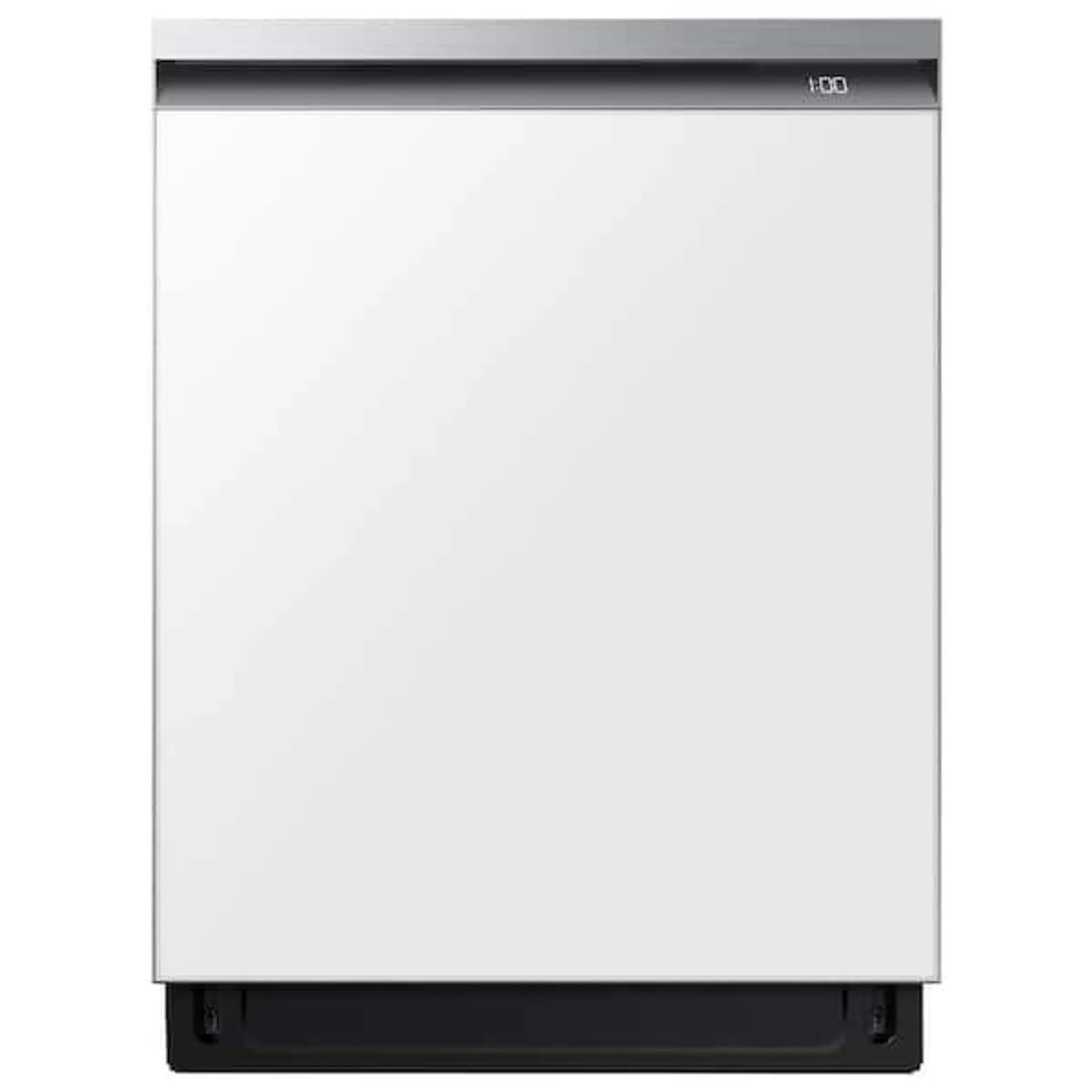 Bespoke 24 in White Glass Top Control Smart Built-In Tall Tub Dishwasher with Stainless Steel Tub and AutoRelease, 42dBA