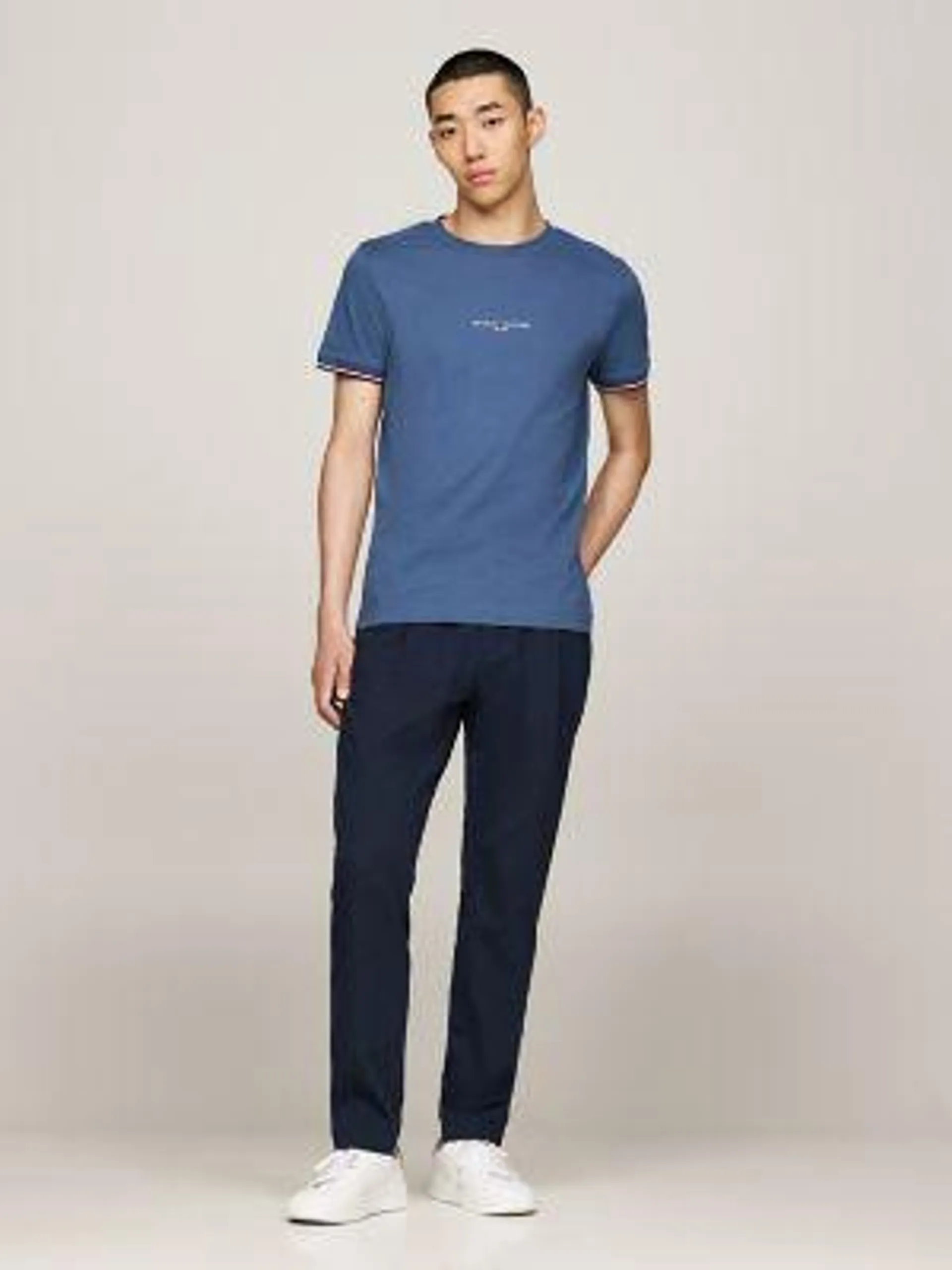 Slim Fit Tommy Logo Tipped T-Shirt